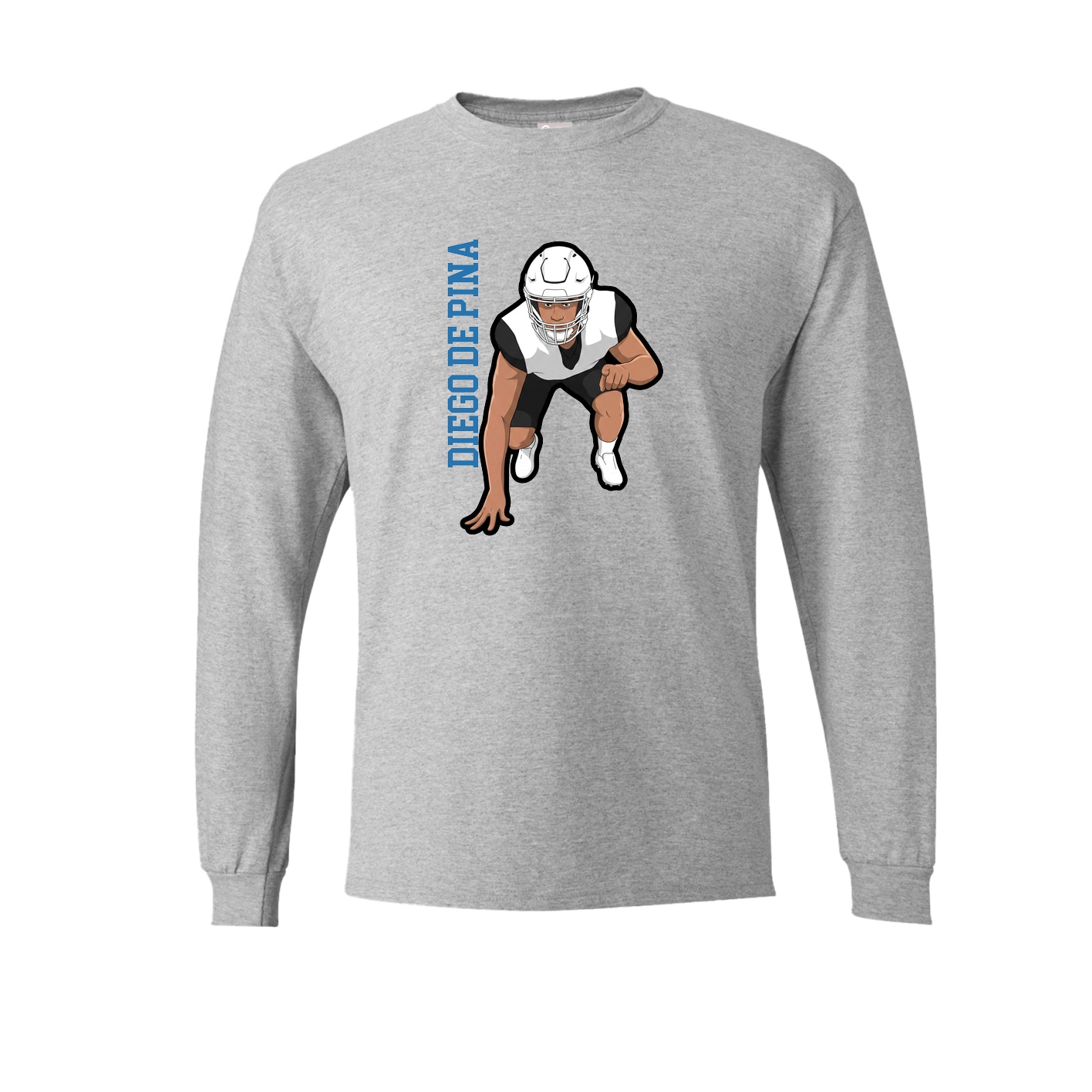 Long Sleeve Tee — Name Vertical in Grey