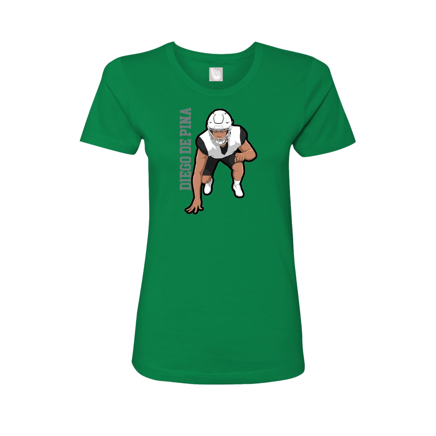 Womens Tee — Name Vertical in Green