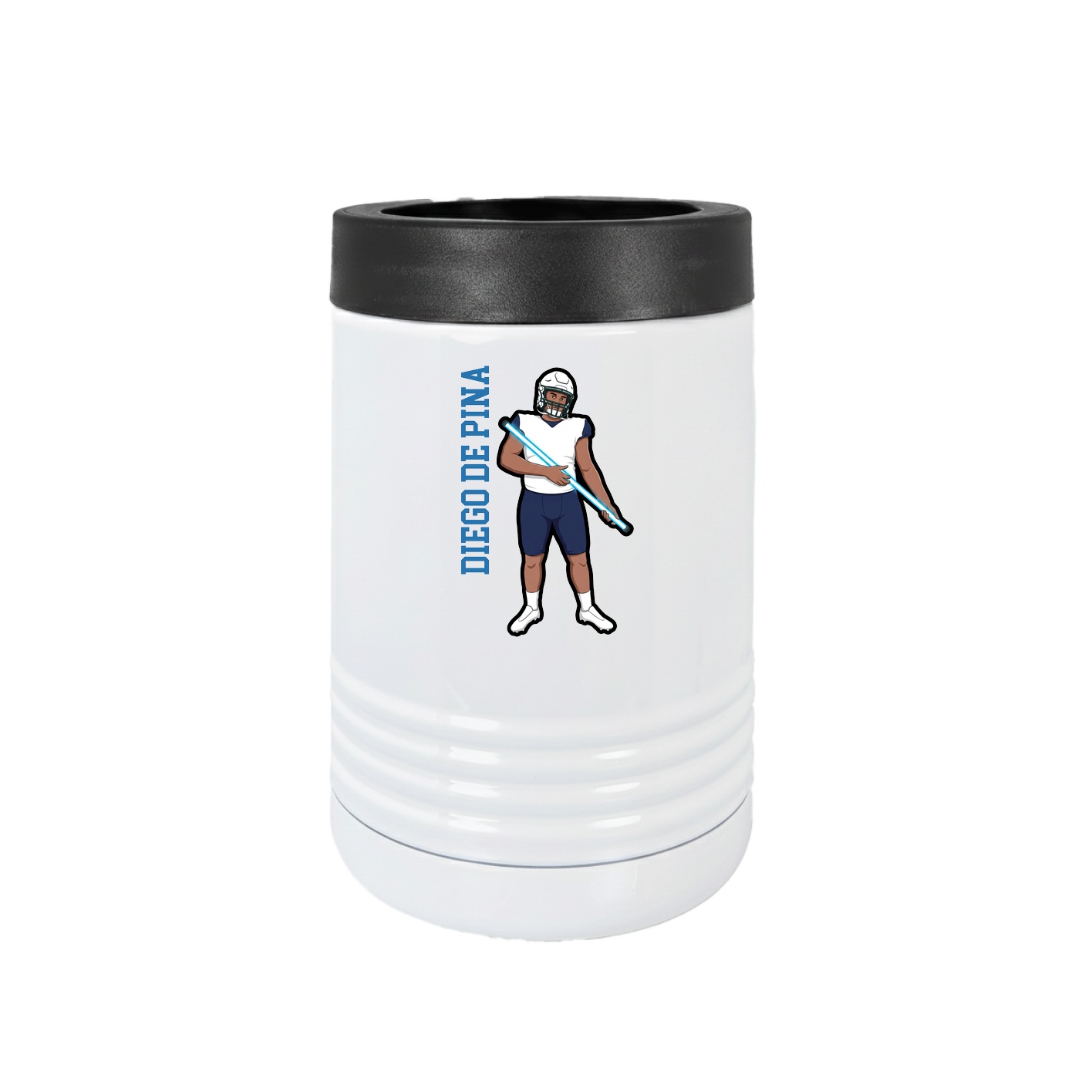 Beverage Holder — Name Vertical in White