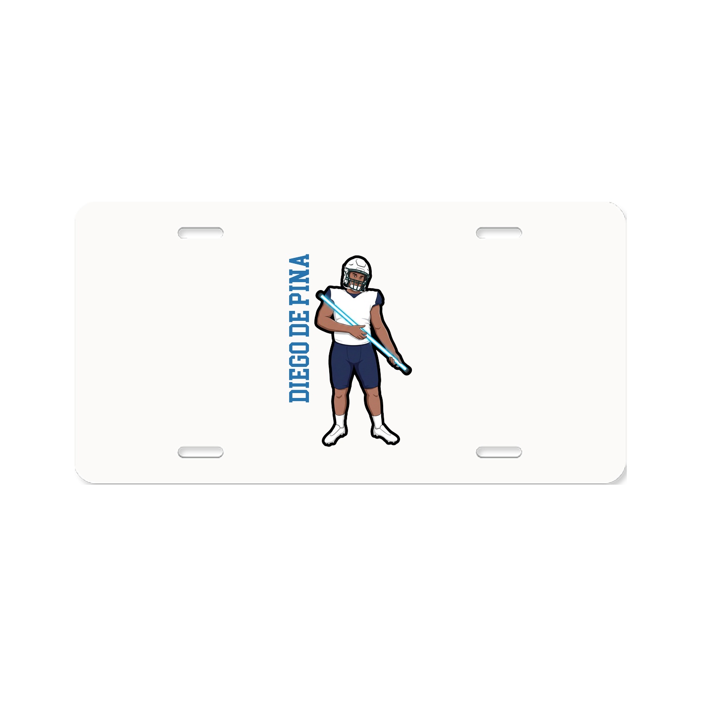 License Plate — Name Vertical in Classic