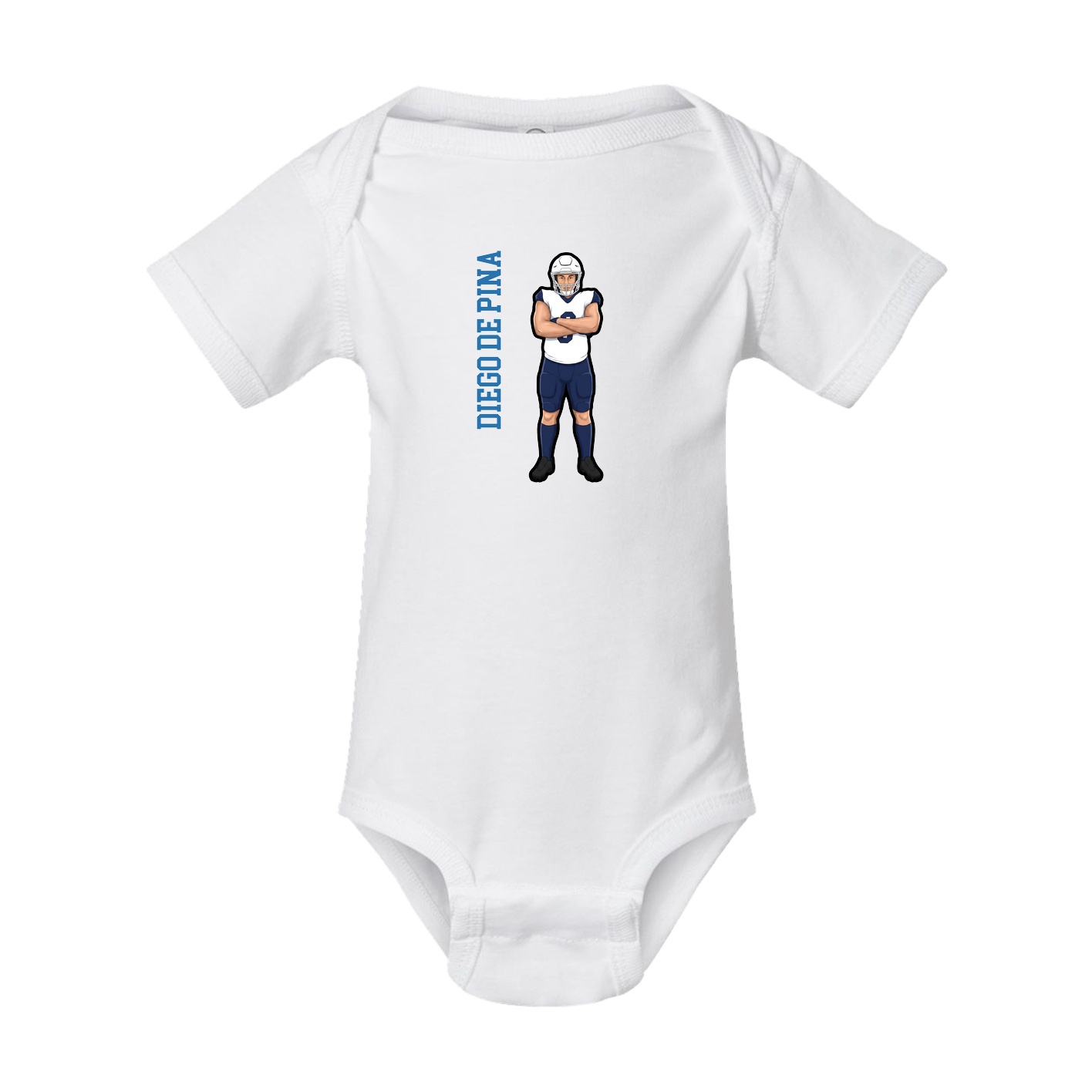 Baby Onesie — Name Vertical in White