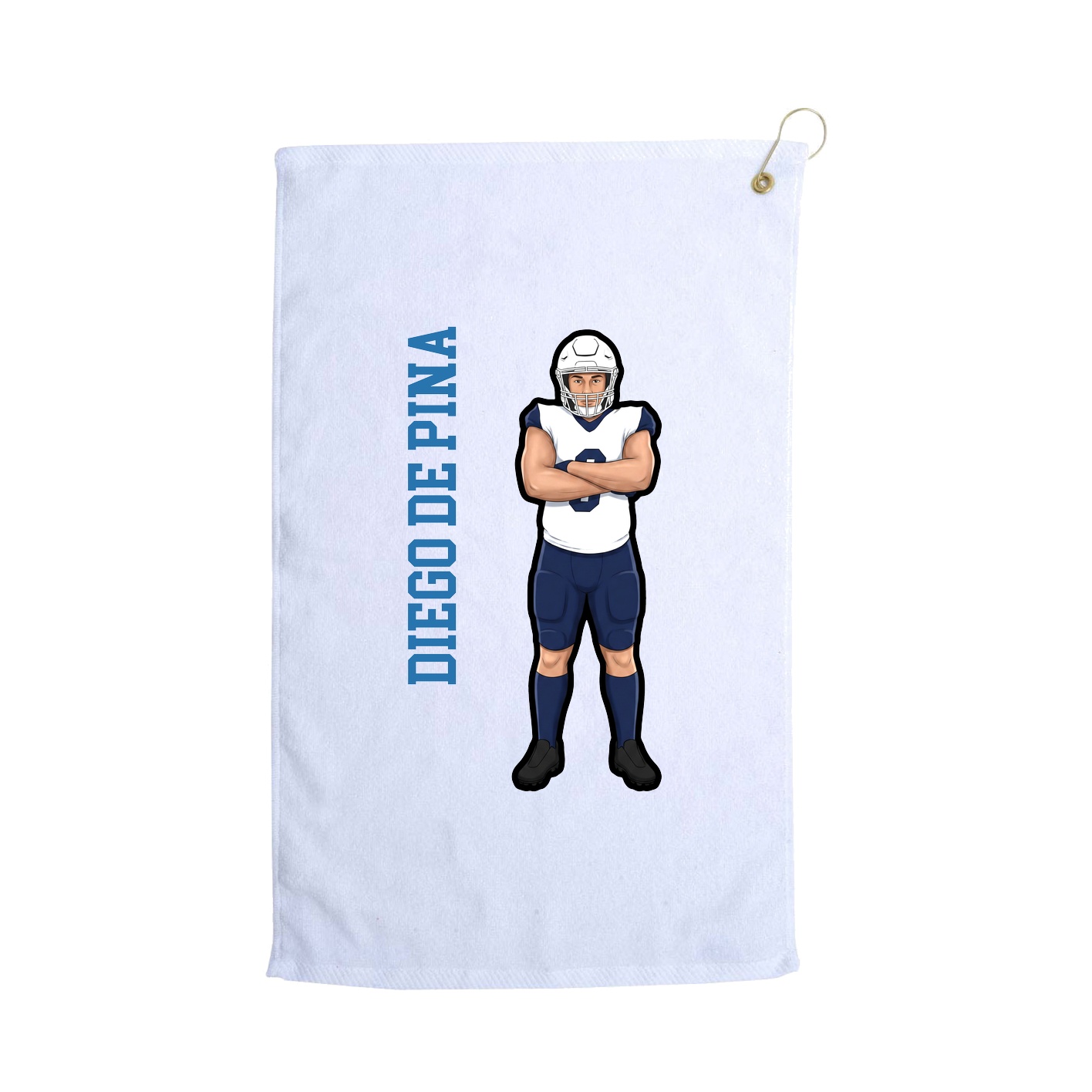 Golf Towel — Name Vertical in White