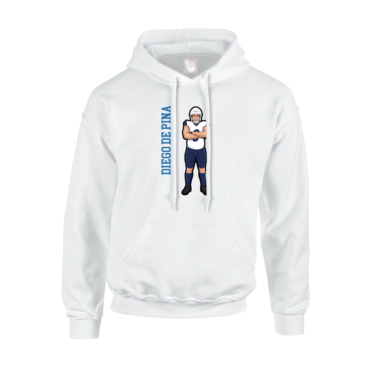 Youth Hoodie — Name Vertical in White