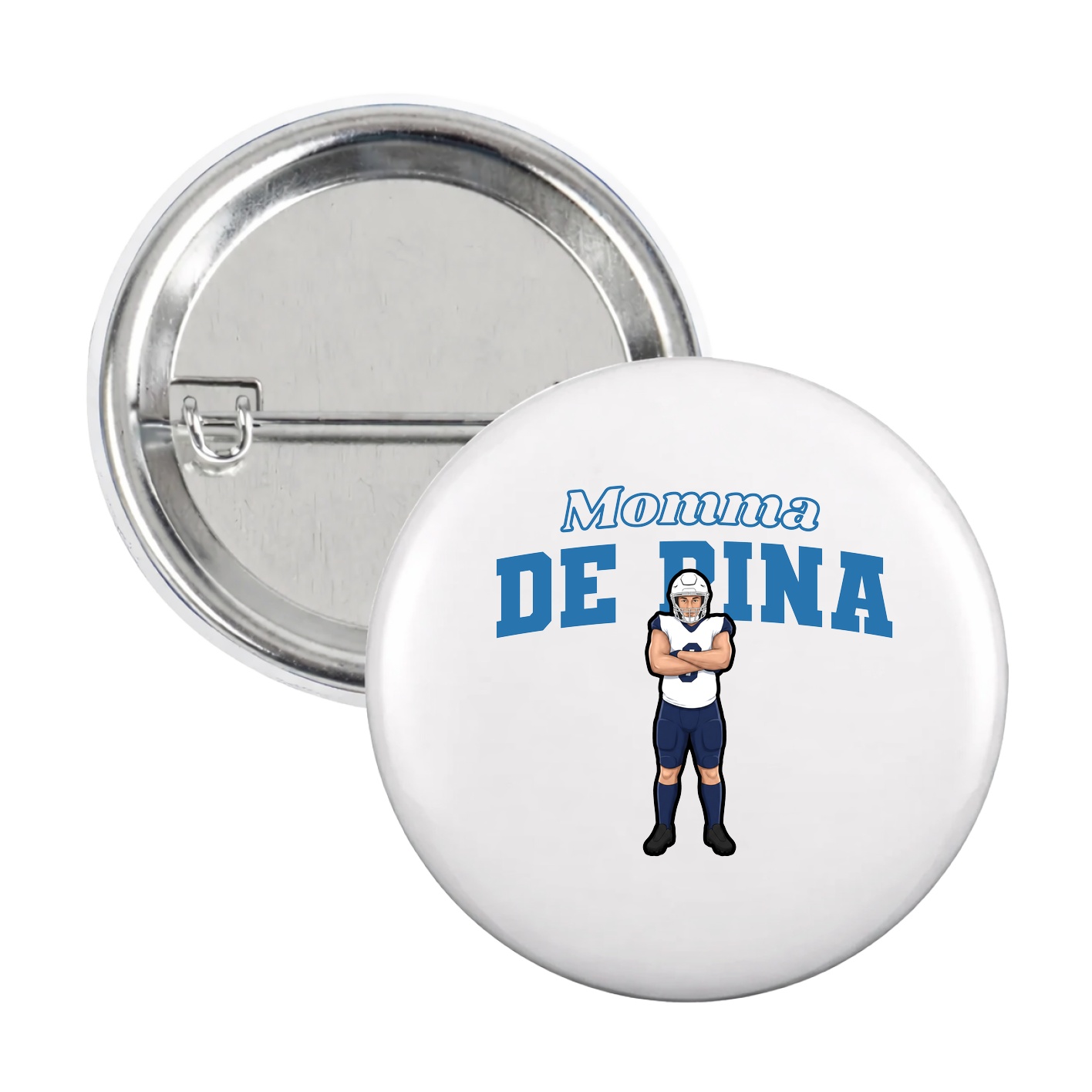 Game Day Button — Mothers Day Block in White