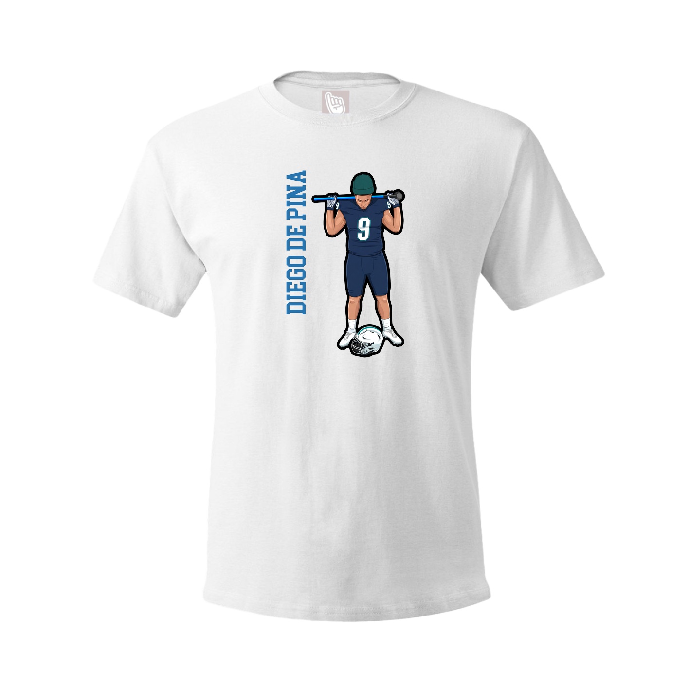 Tee — Name Vertical in White
