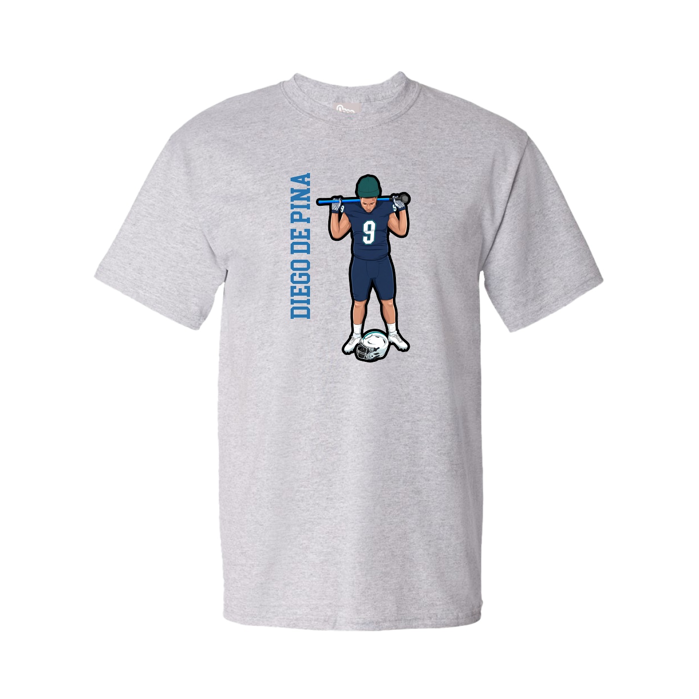 Youth Tee — Name Vertical in Grey