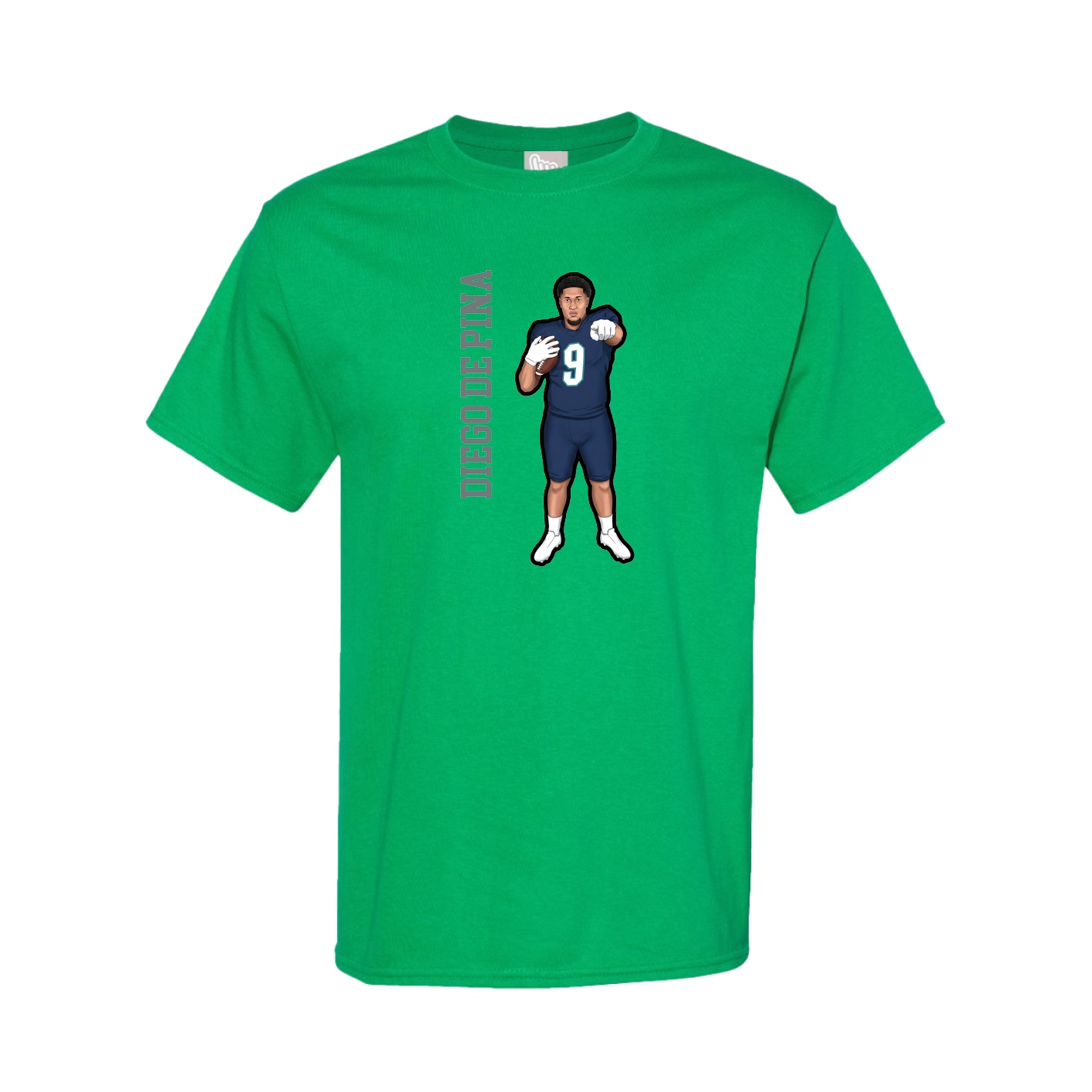 Youth Tee — Name Vertical in Green