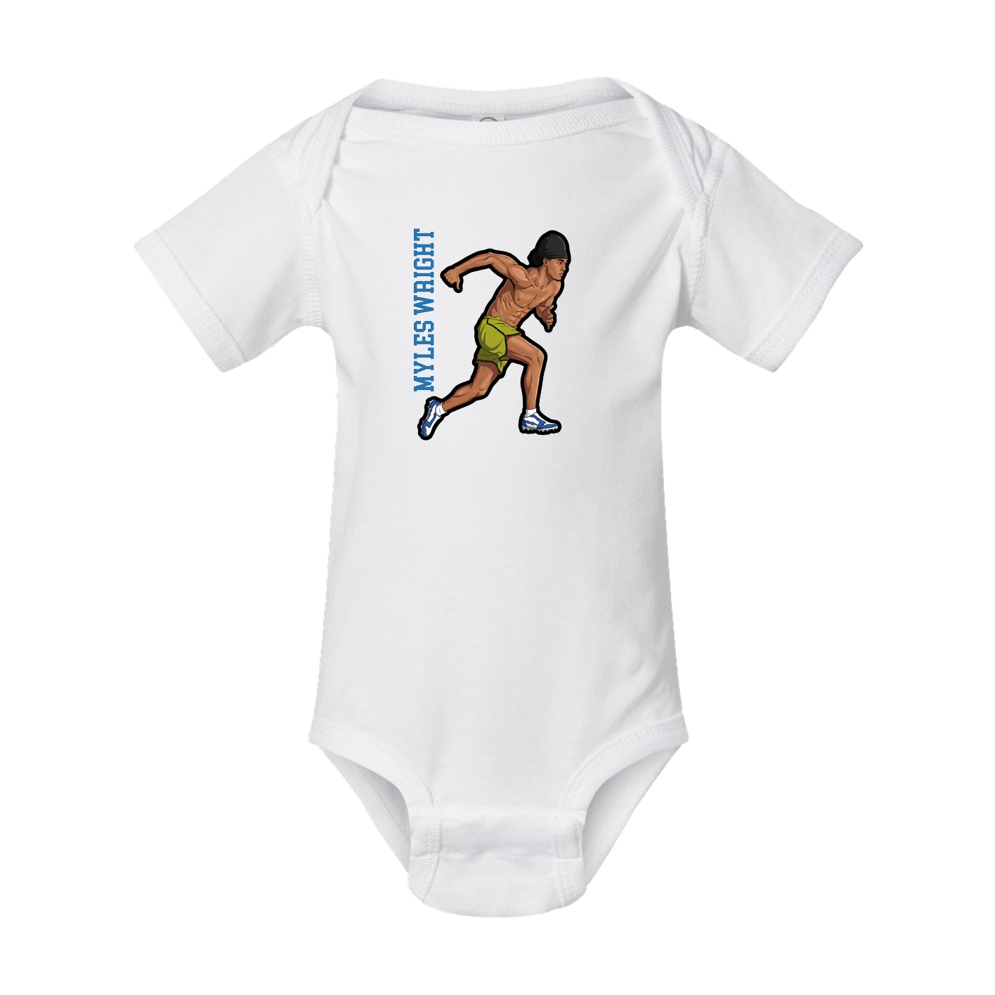 Baby Onesie — Name Vertical in White