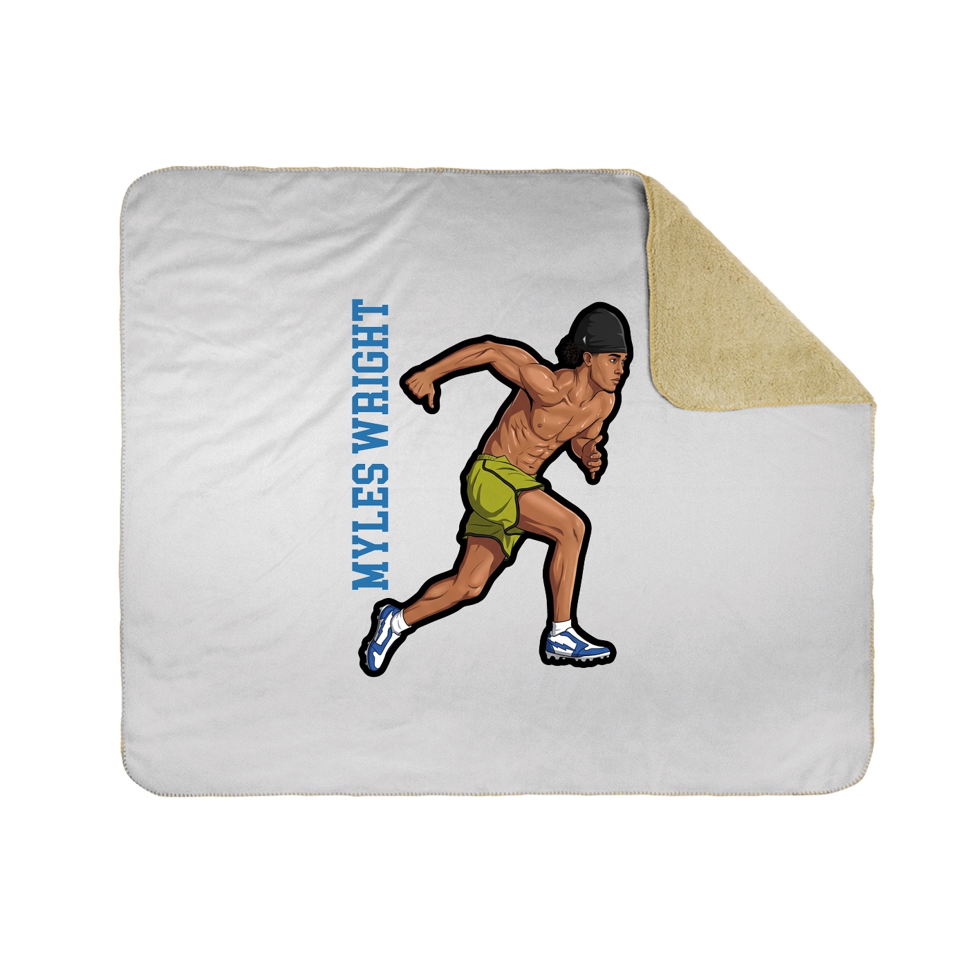 Throw Blanket — Name Vertical in White