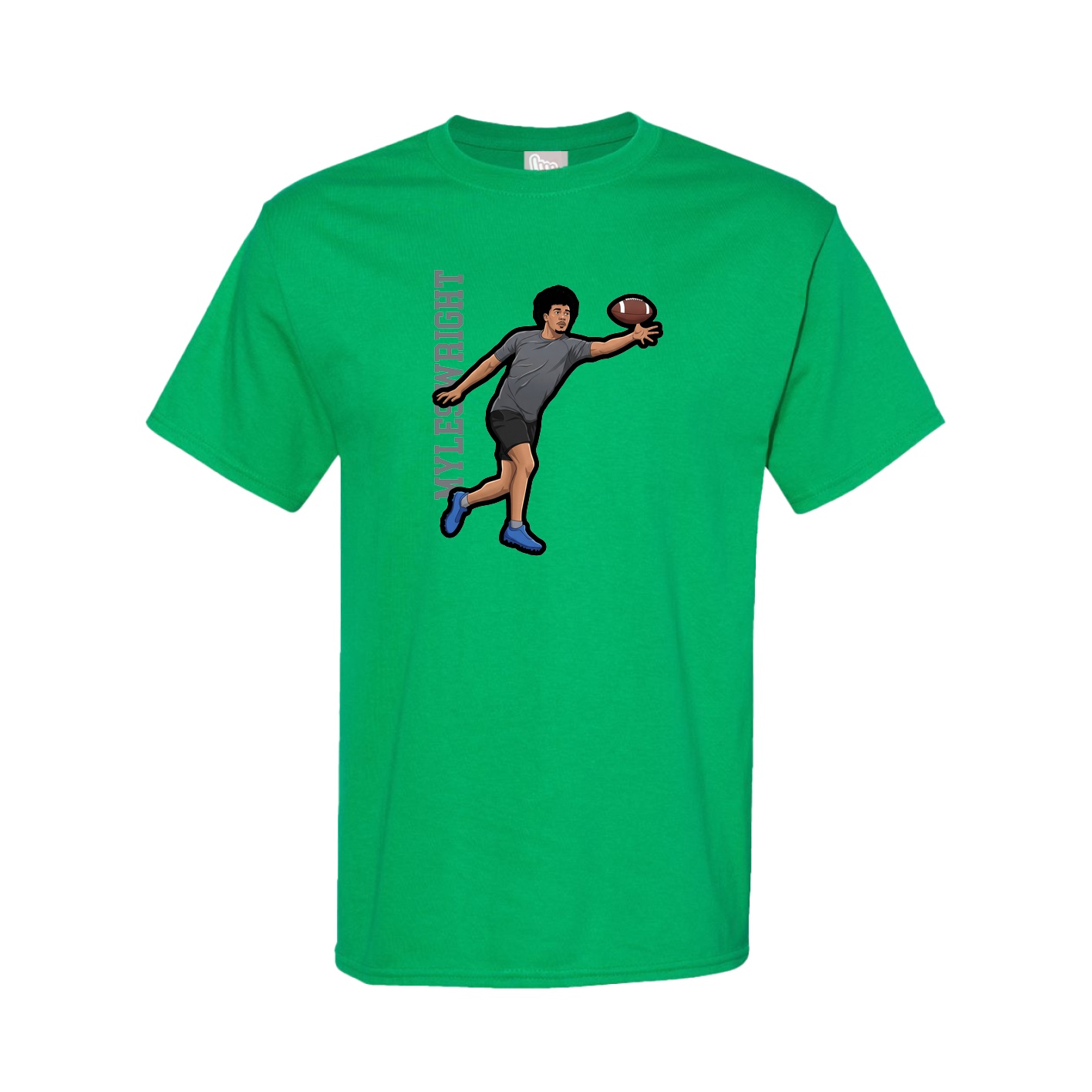 Youth Tee — Name Vertical in Green