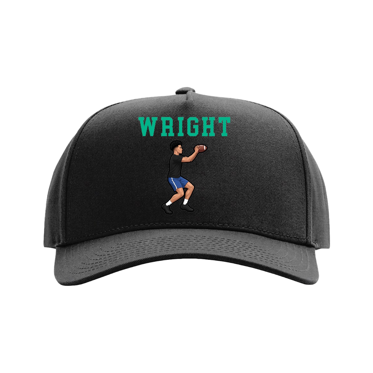 Full Fabric Five-Panel Champ Cap — Shirsey in Black