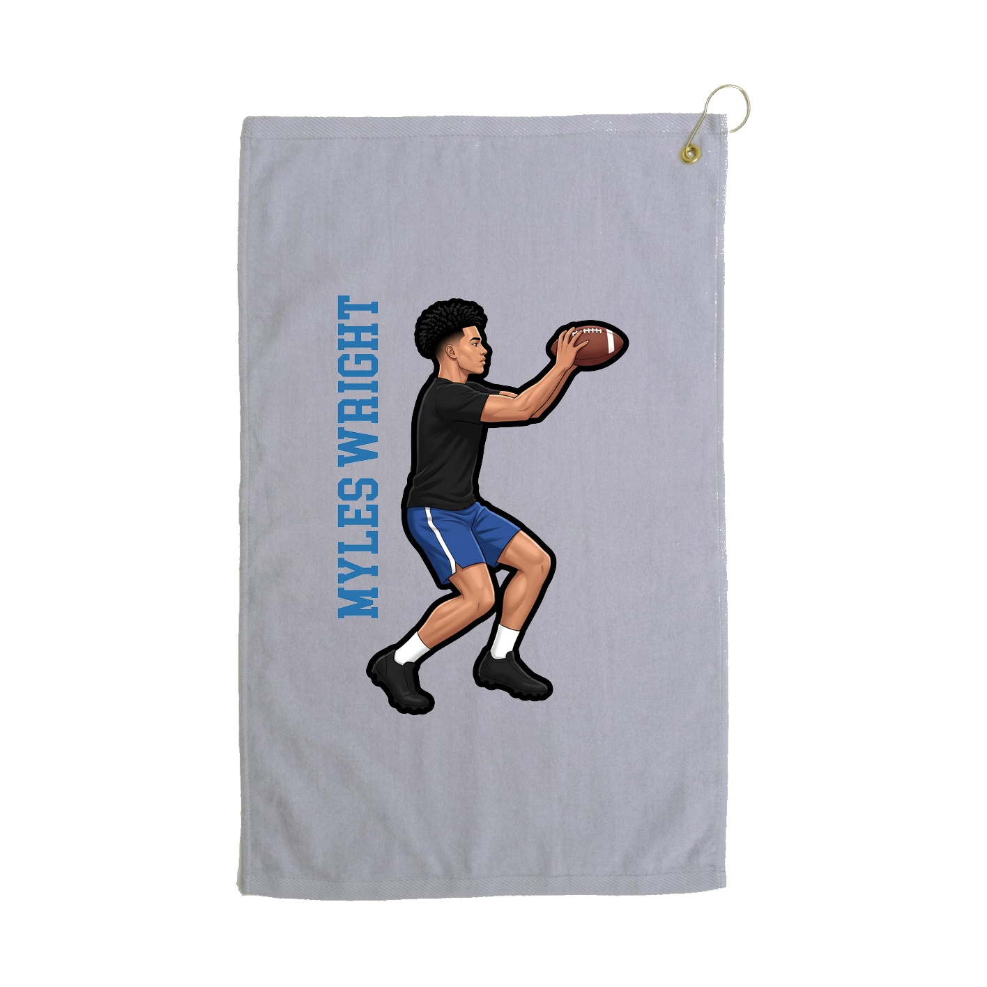 Golf Towel — Name Vertical in Grey