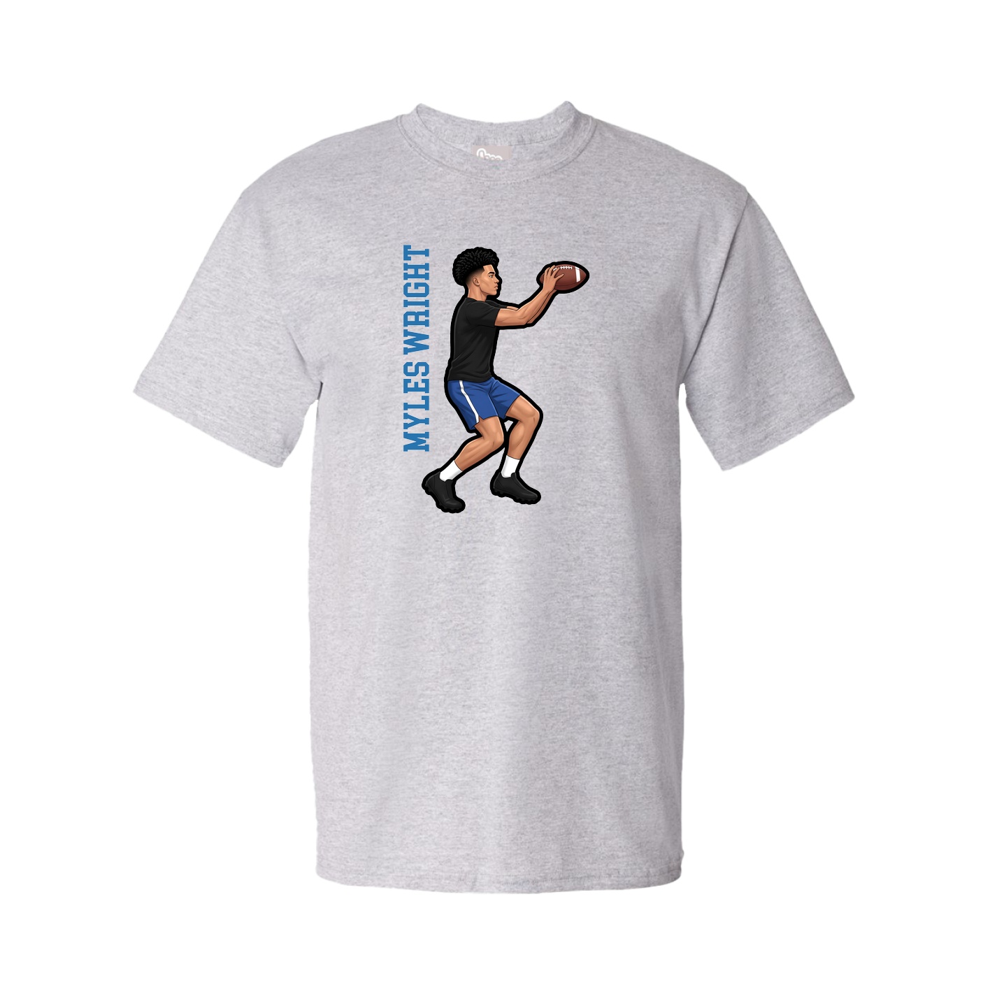 Youth Tee — Name Vertical in Grey