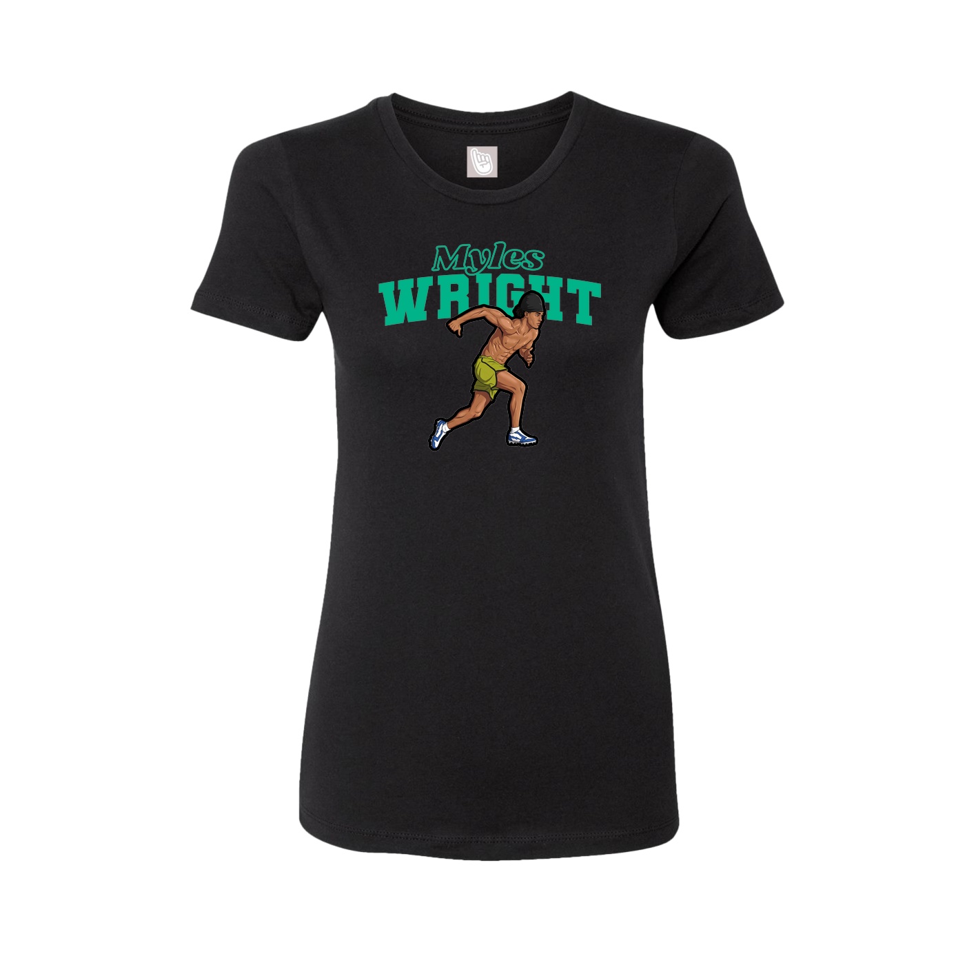 Fitted Women's Tee — Name Arch in Black