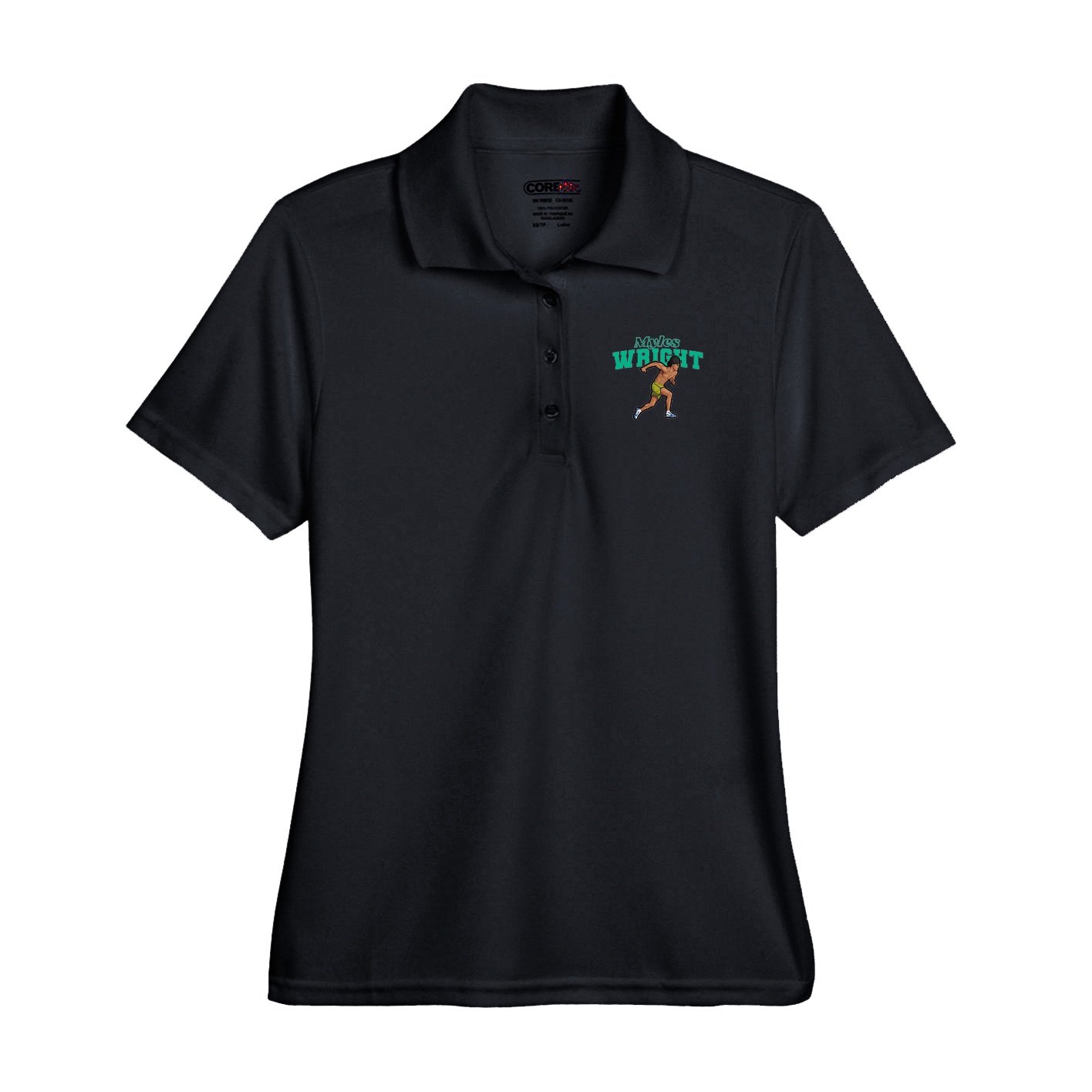 Performance Polo — Name Arch in Black