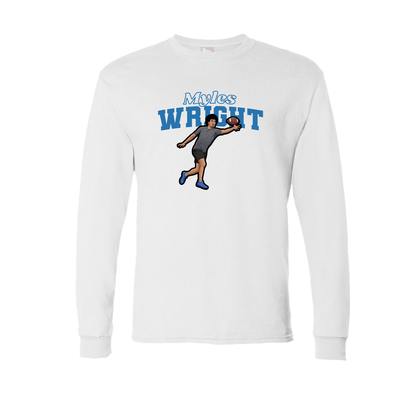 Long Sleeve Tee — Name Arch in White