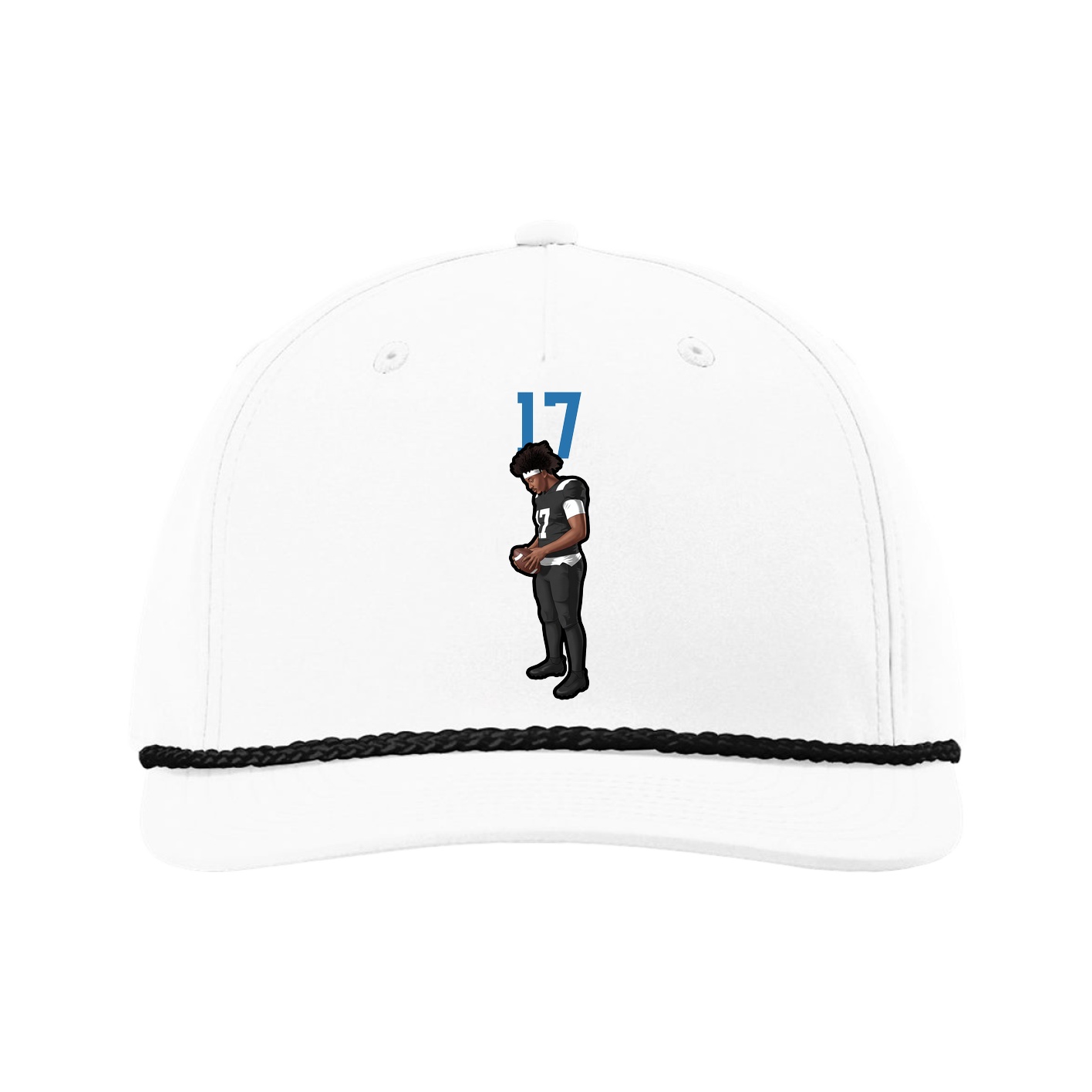 Five-Panel Classic Rope Cap — Number Top in White