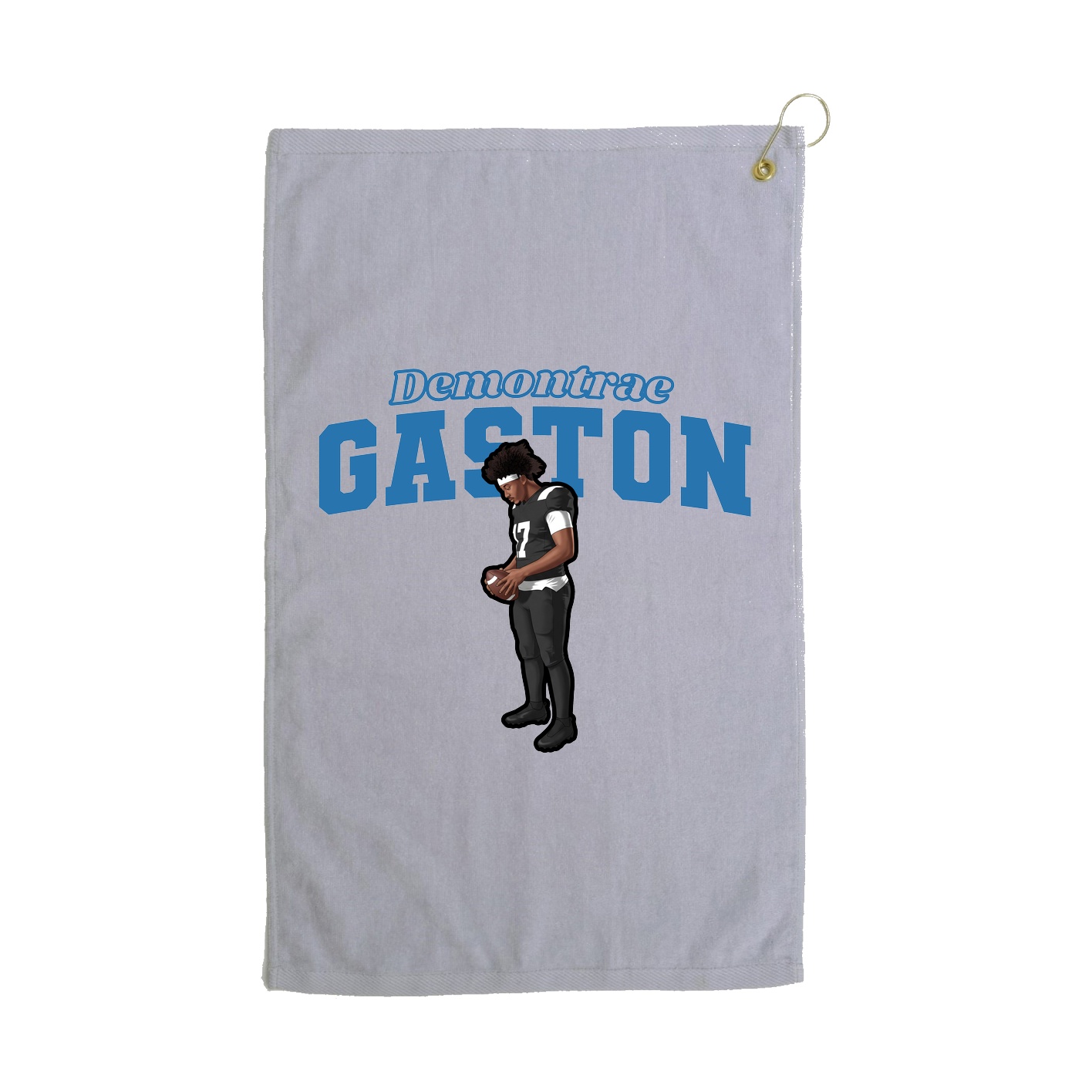 Golf Towel — Name Arch in Grey