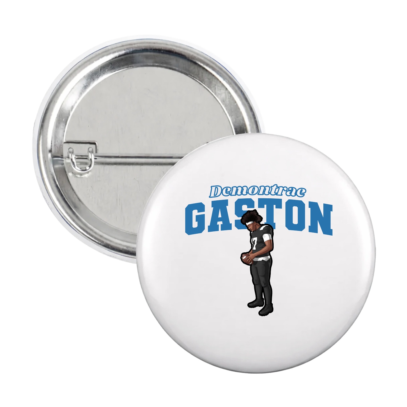 Game Day Button — Name Arch in White