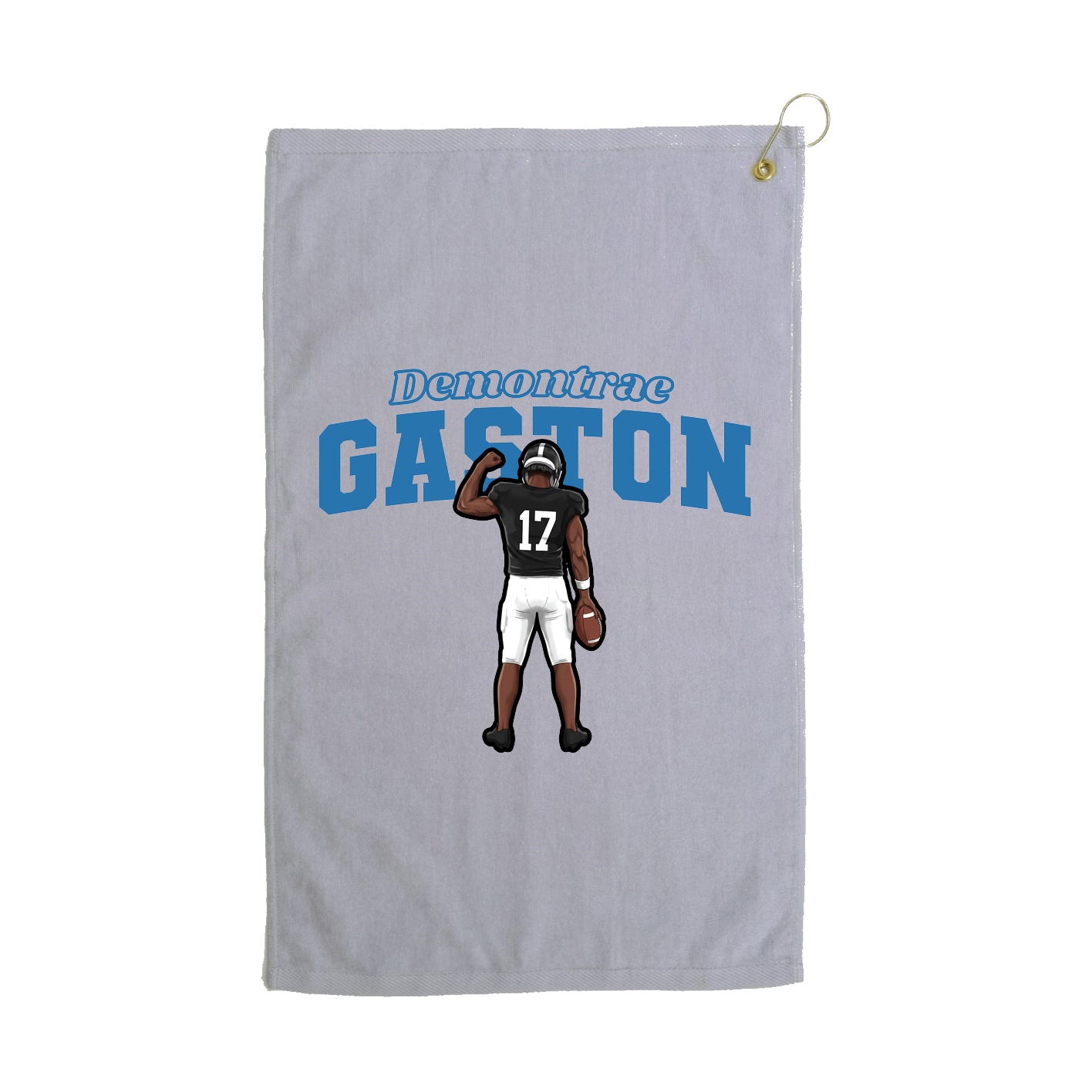 Golf Towel — Name Arch in Grey