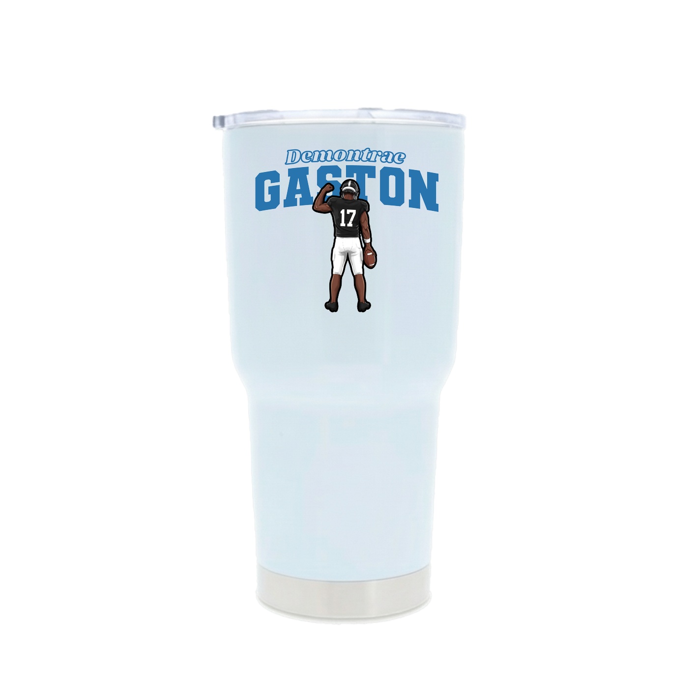 30oz Stainless Steel Tumbler — Name Arch in White
