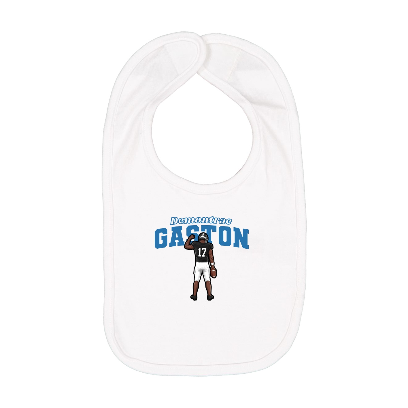 Infant Bib — Name Arch in White