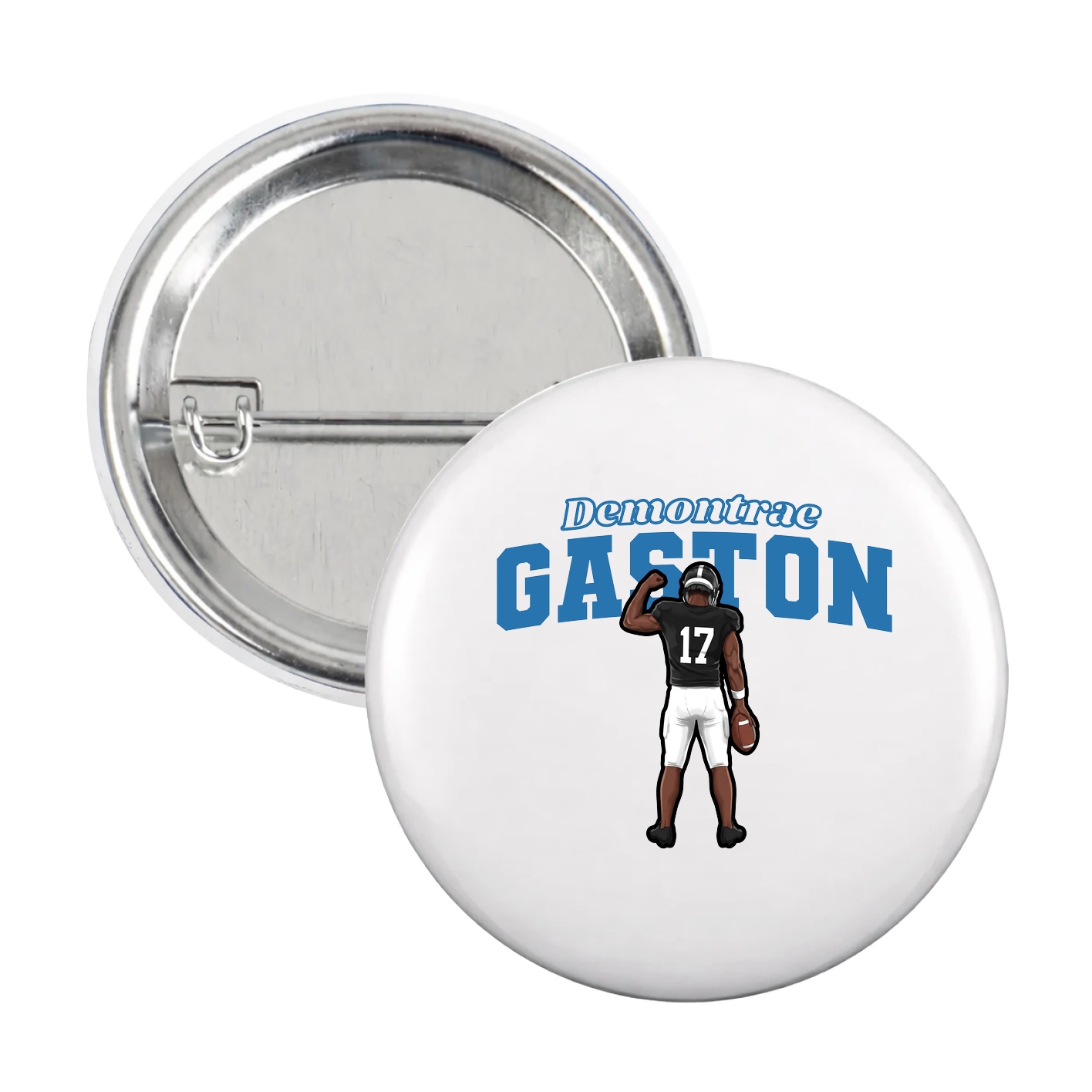 Game Day Button — Name Arch in White
