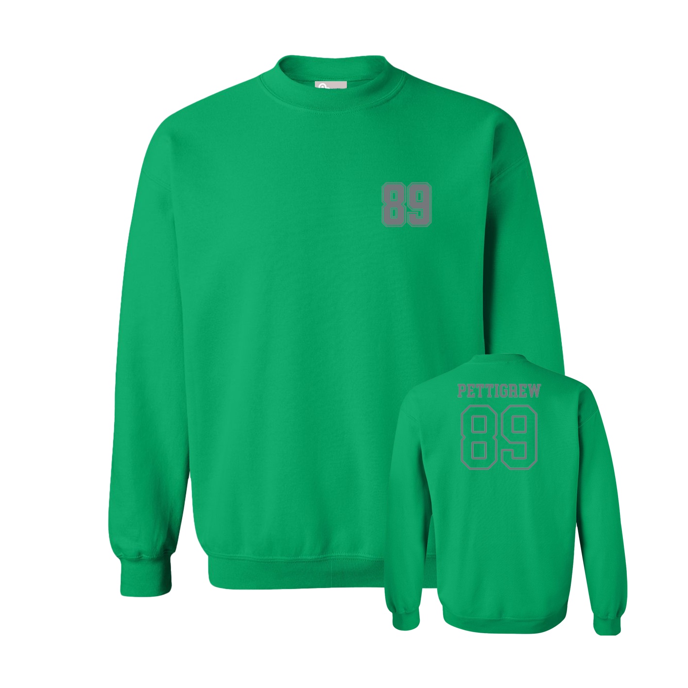 Fleece Crew — Chest Back in Green