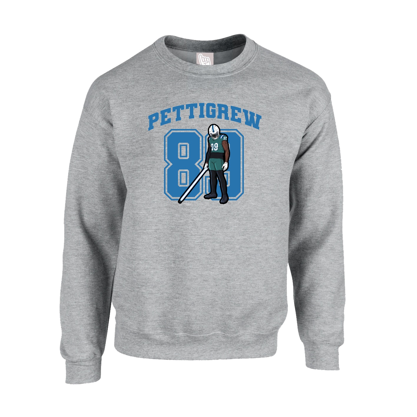Fleece Crew — Number in Grey