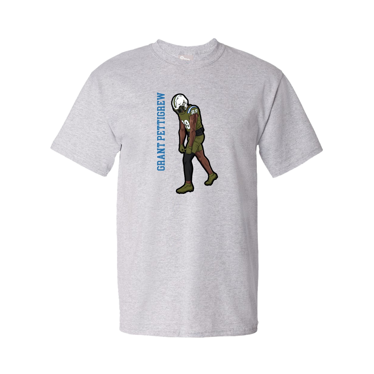 Youth Tee — Name Vertical in Grey