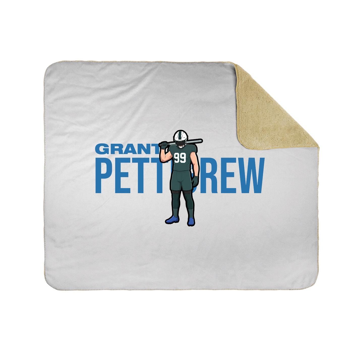 Throw Blanket — Player Name in White