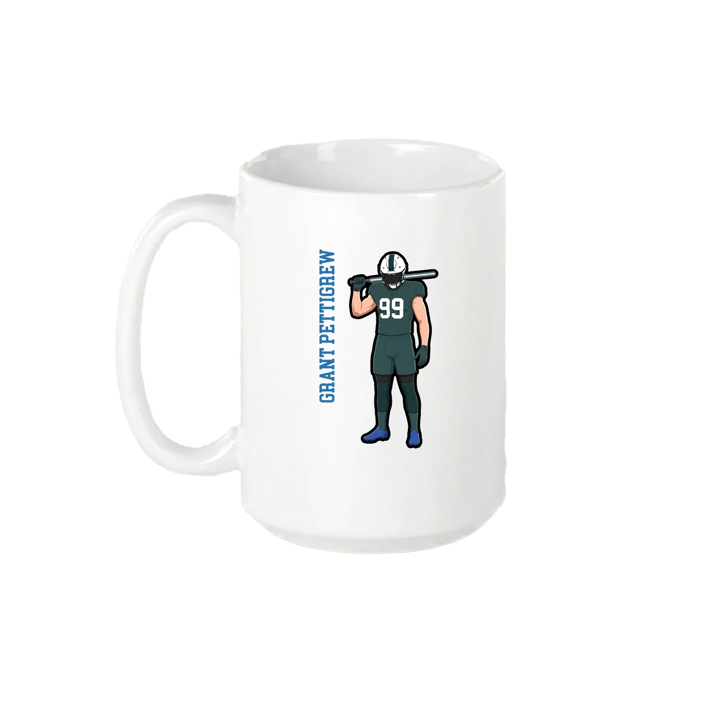 15oz Coffee Mug — Name Vertical in White