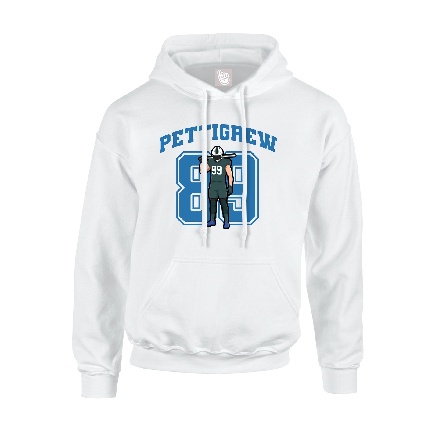 Youth Hoodie — Number in White