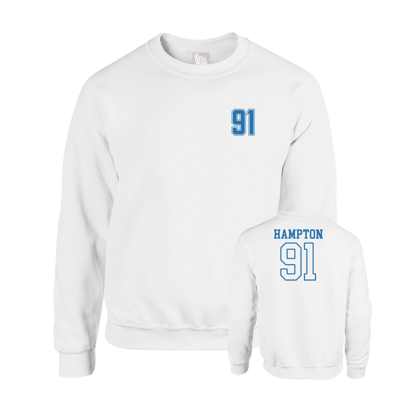 Fleece Crew — Chest Back in White