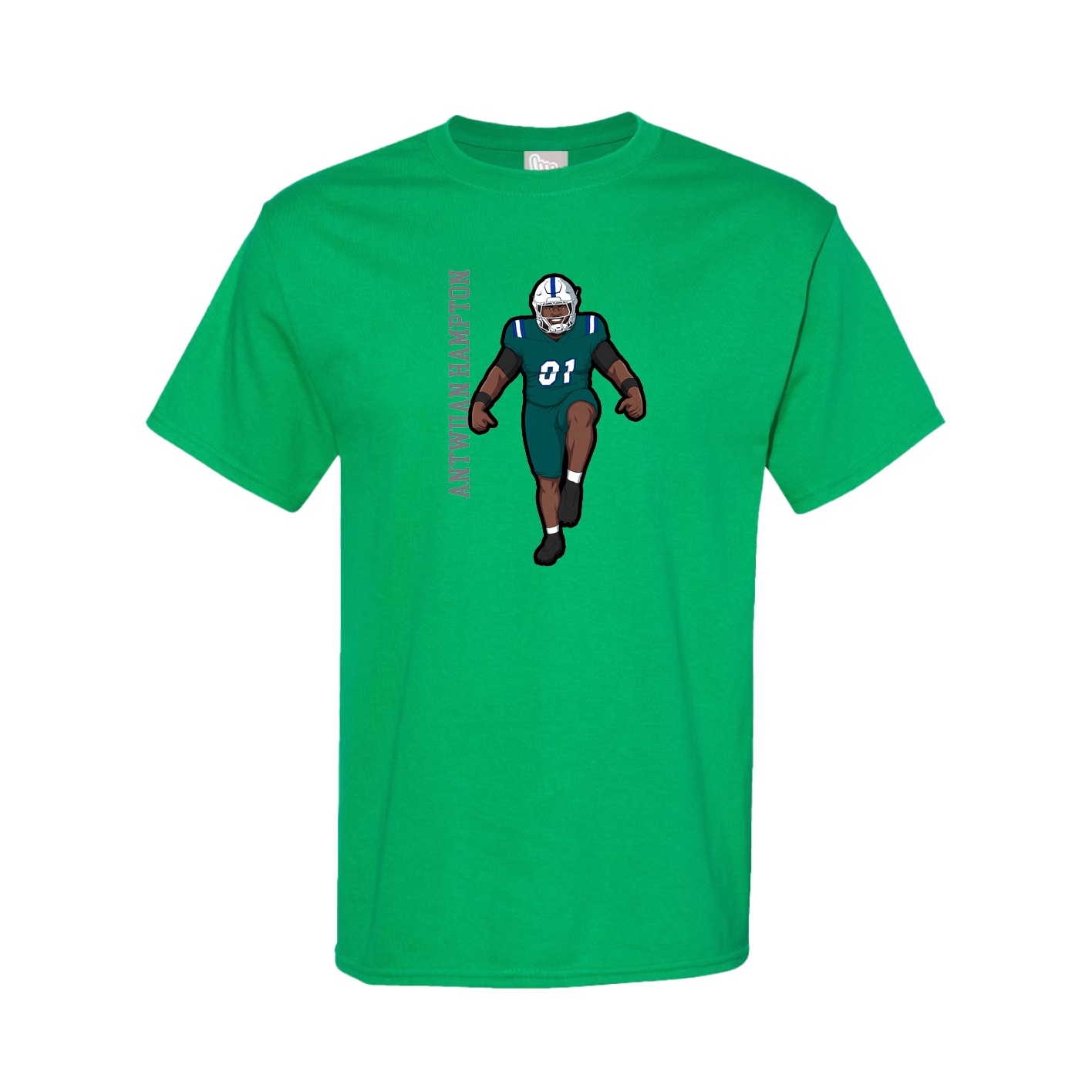Youth Tee — Name Vertical in Green