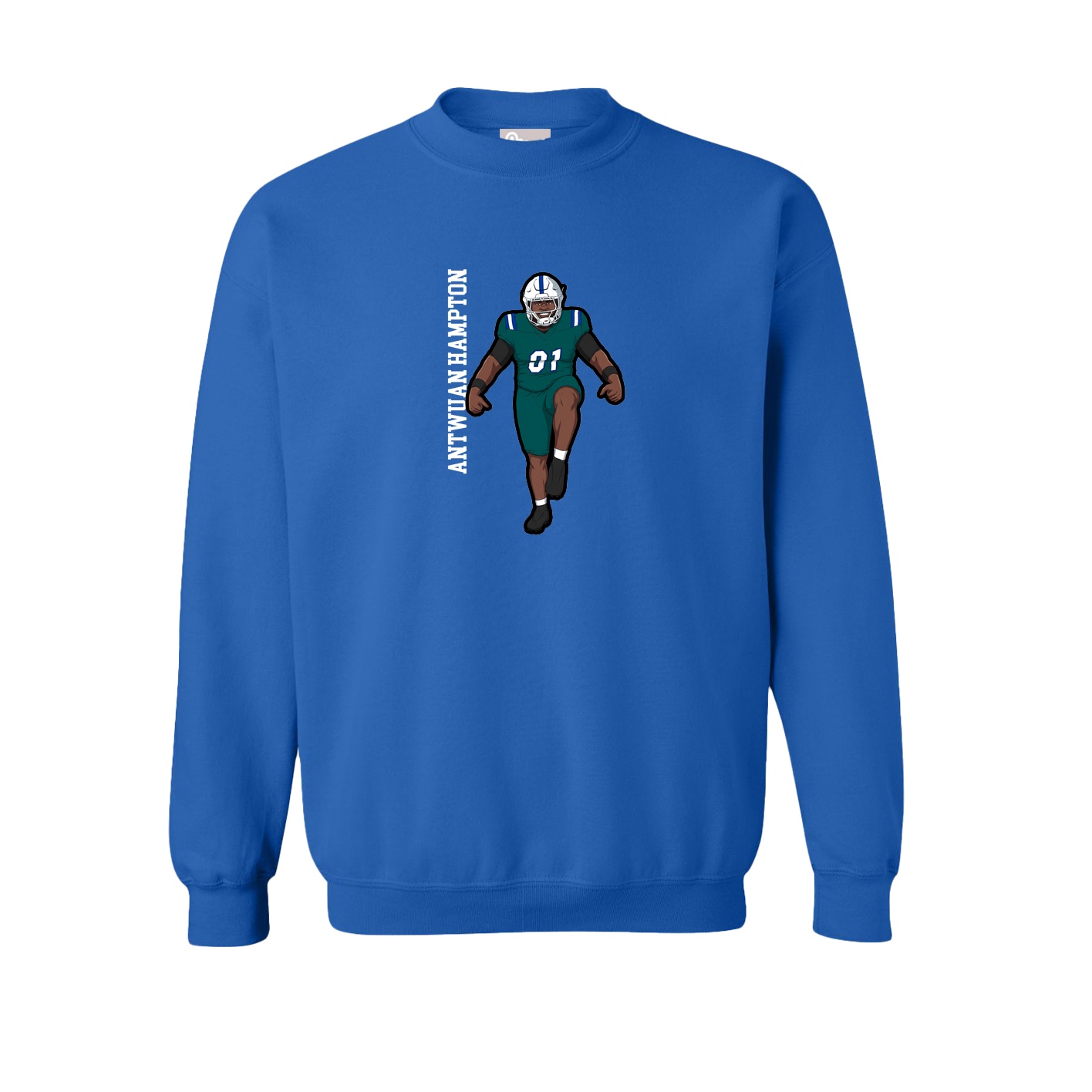 Fleece Crew — Name Vertical in Royal