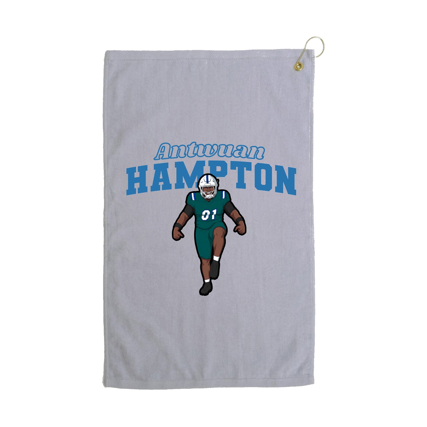 Golf Towel — Name Arch in Grey