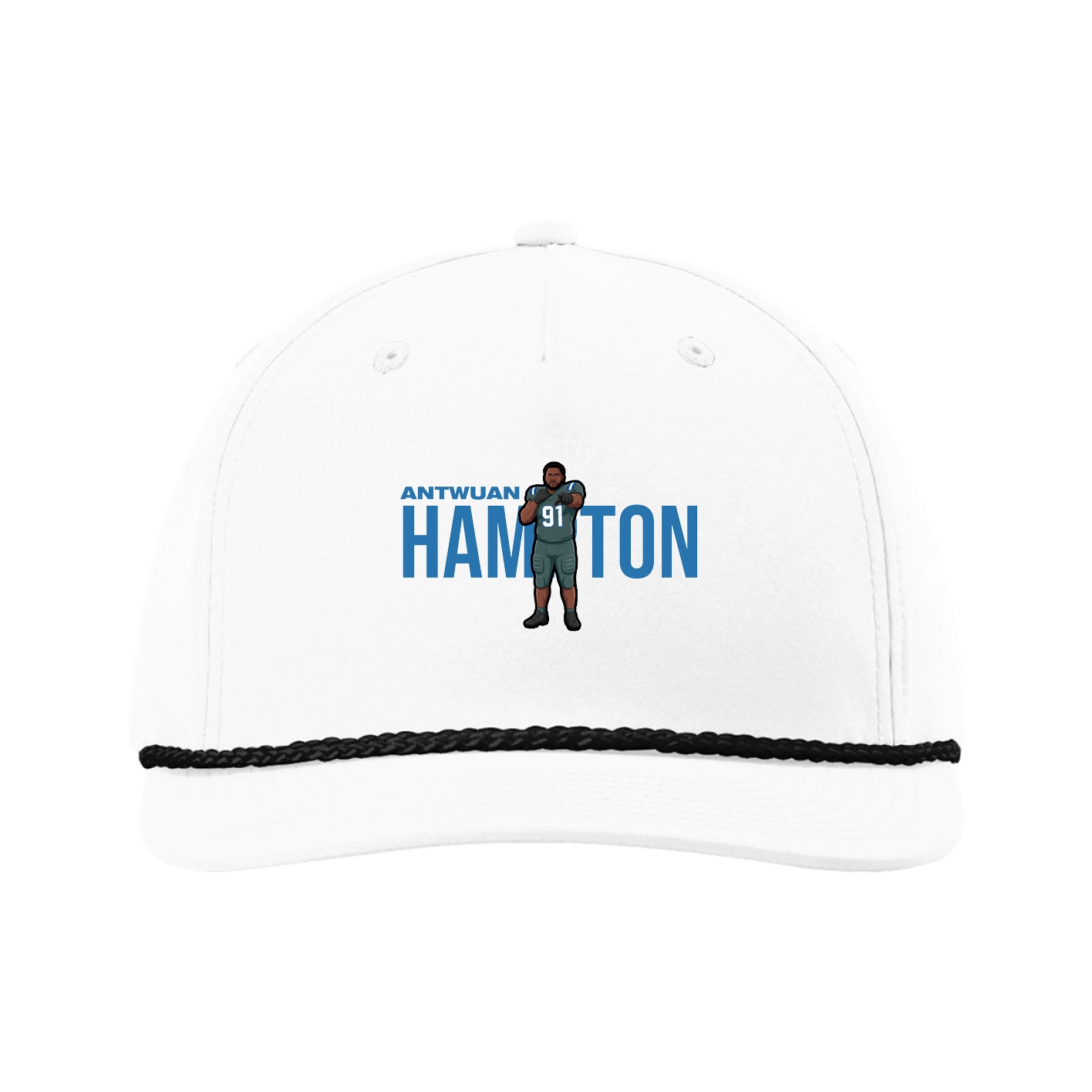 Five-Panel Classic Rope Cap — Player Name in White