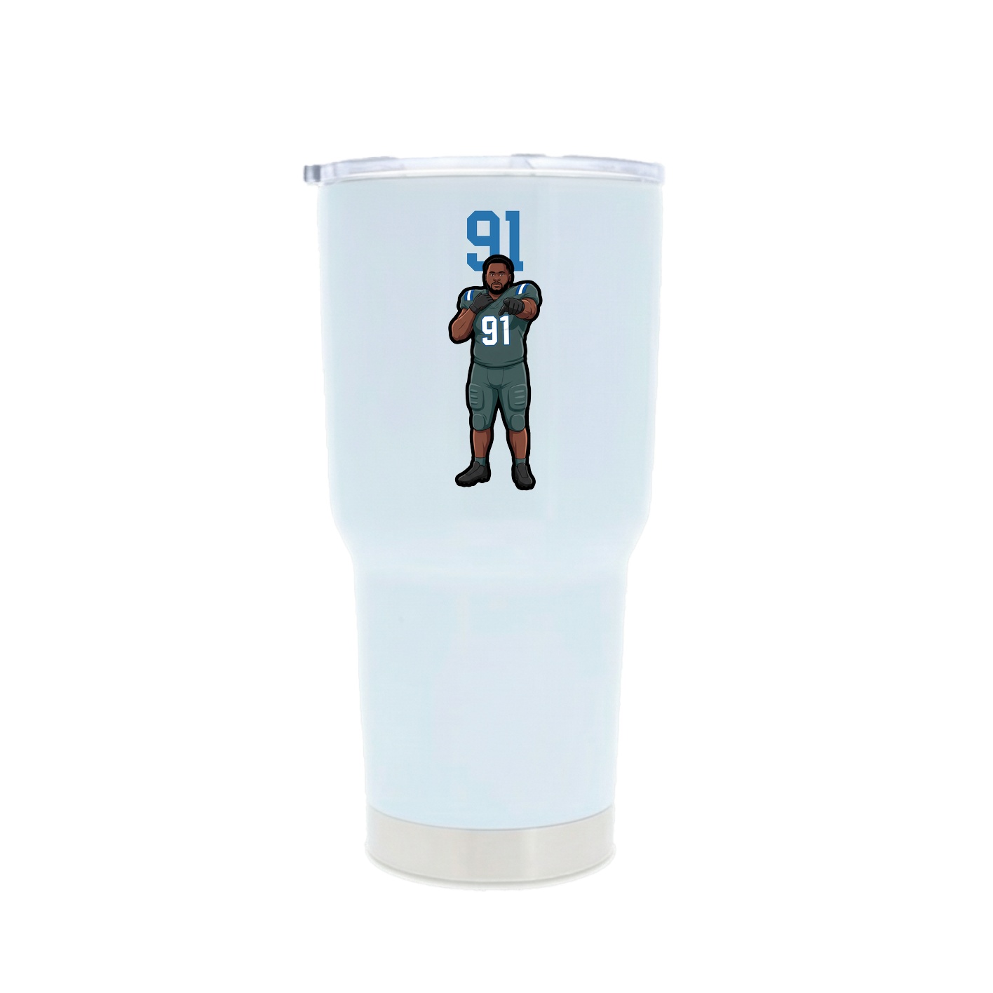 30oz Stainless Steel Tumbler — Number Top in White
