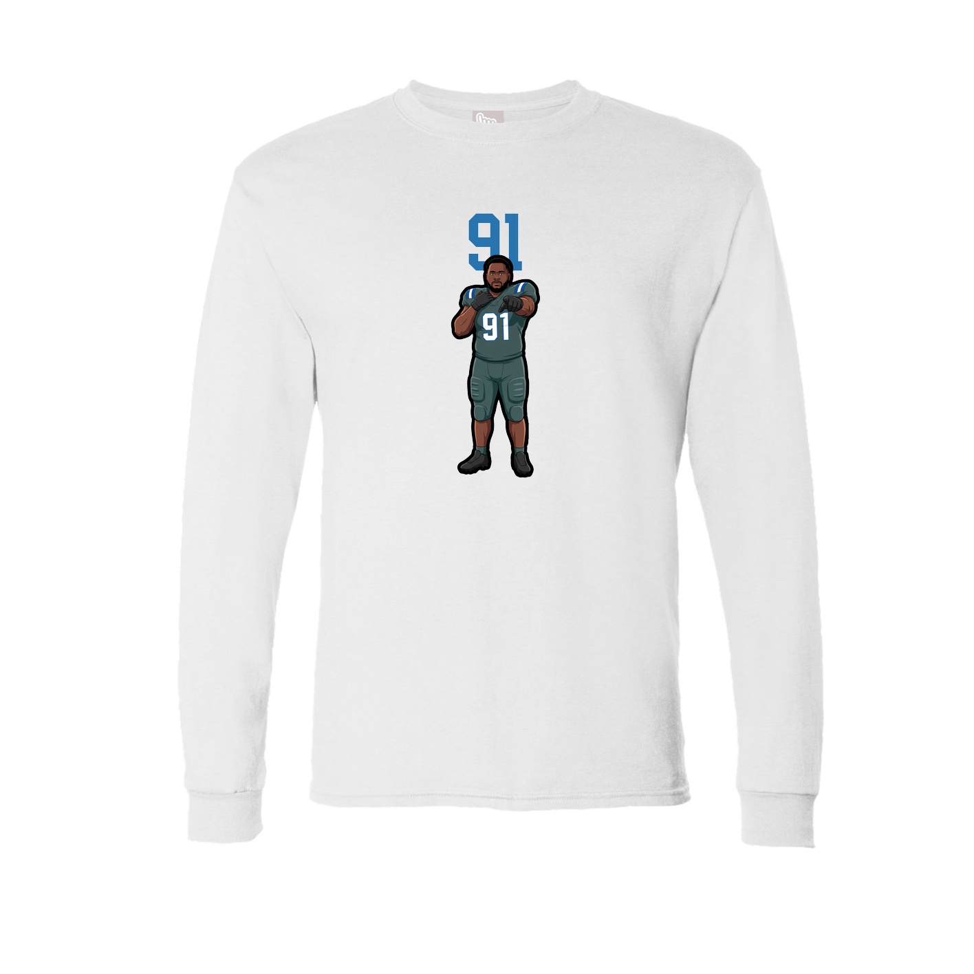 Long Sleeve Tee — Number Top in White