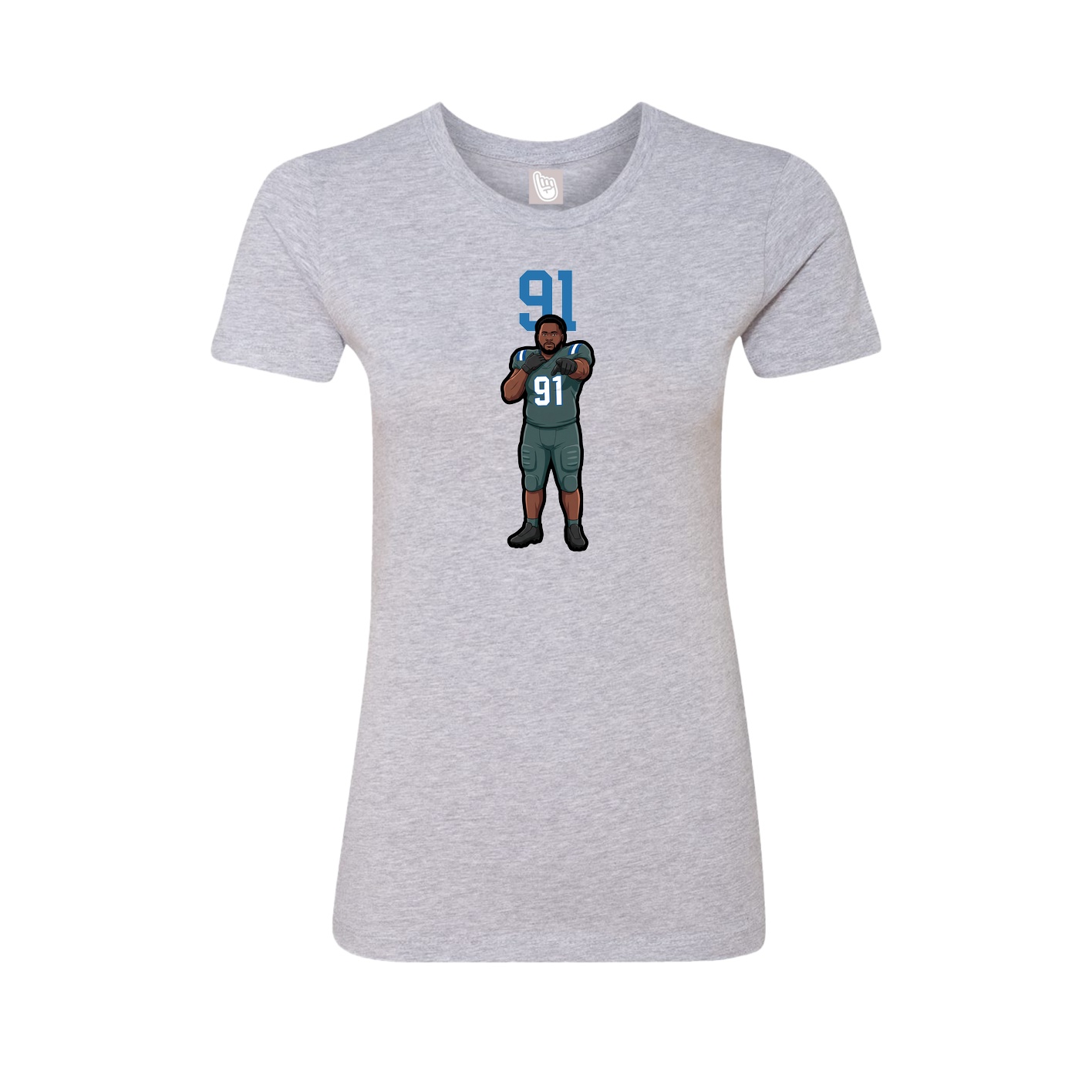 Fitted Women's Tee — Number Top in Grey