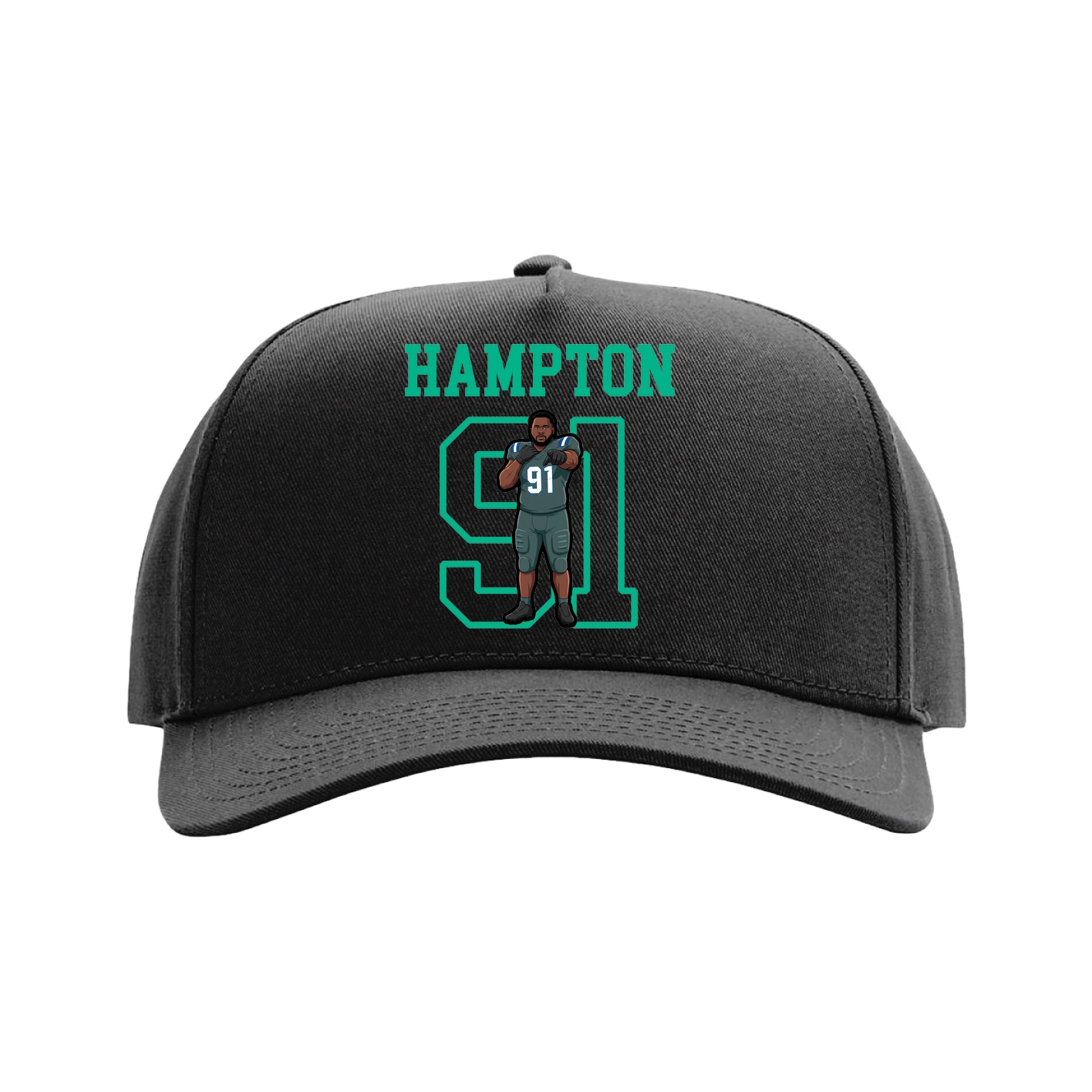 Full Fabric Five-Panel Champ Cap — Shirsey in Black