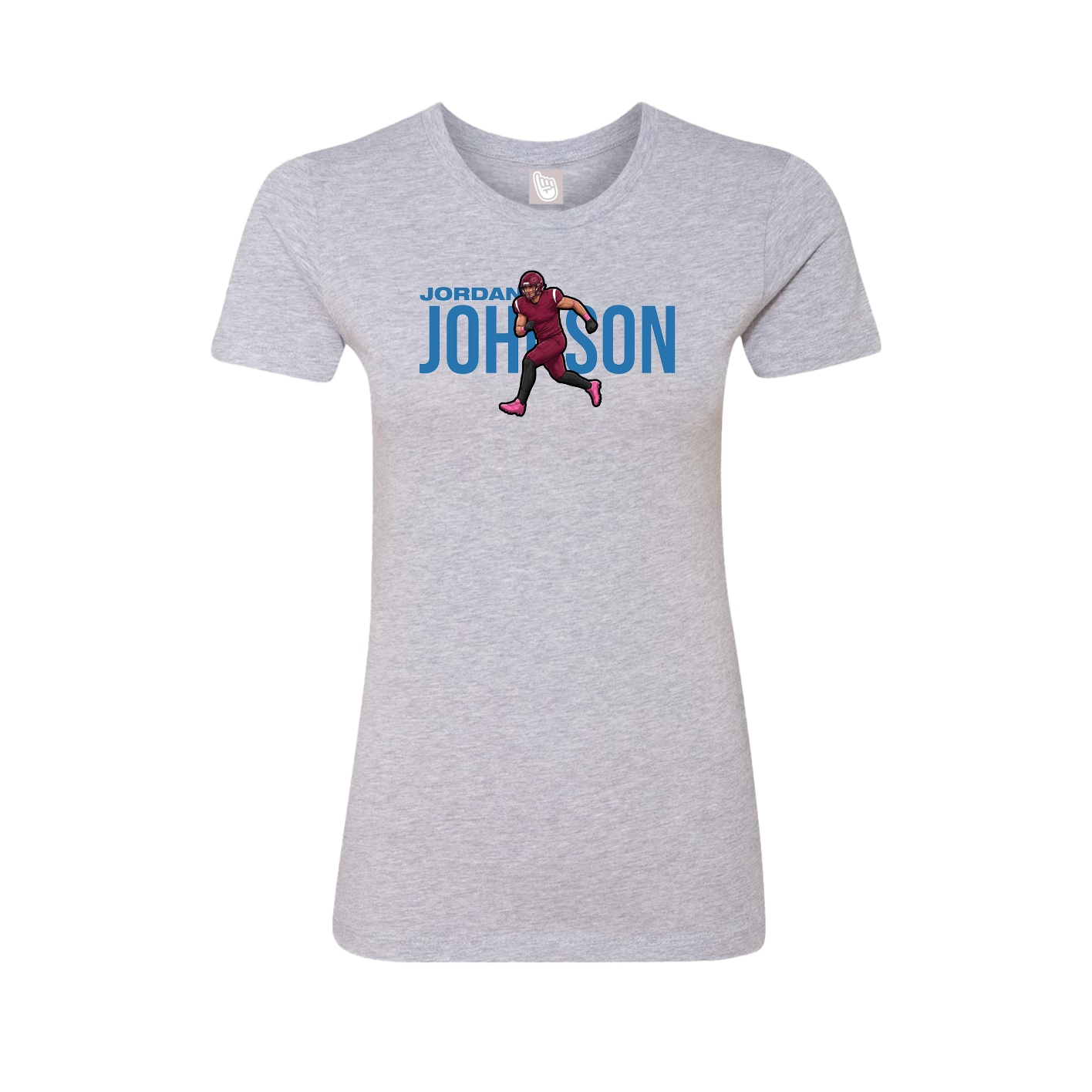 Fitted Women's Tee — Player Name in Grey