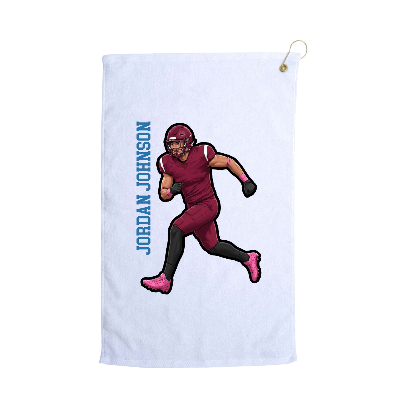 Golf Towel — Name Vertical in White