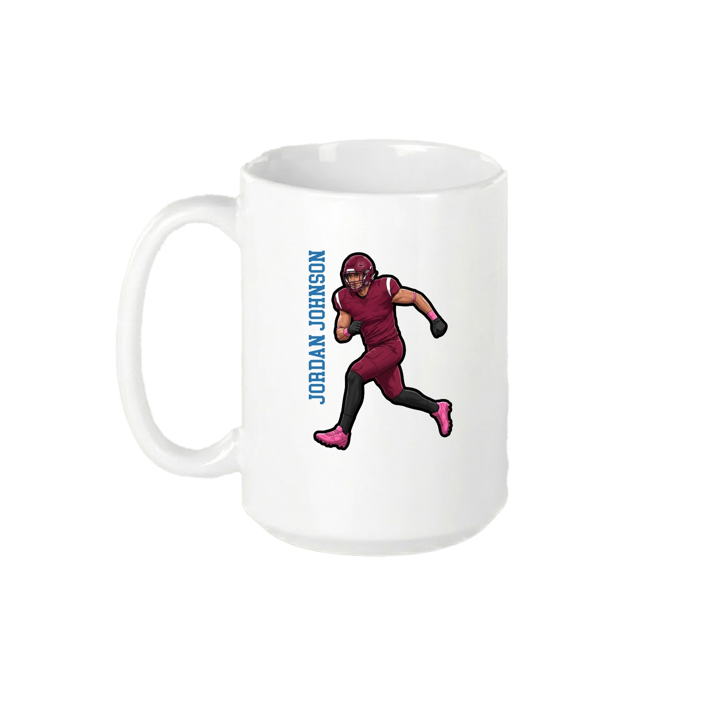 15oz Coffee Mug — Name Vertical in White