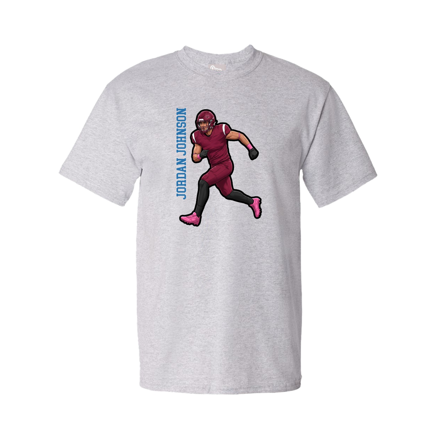 Tee — Name Vertical in Grey
