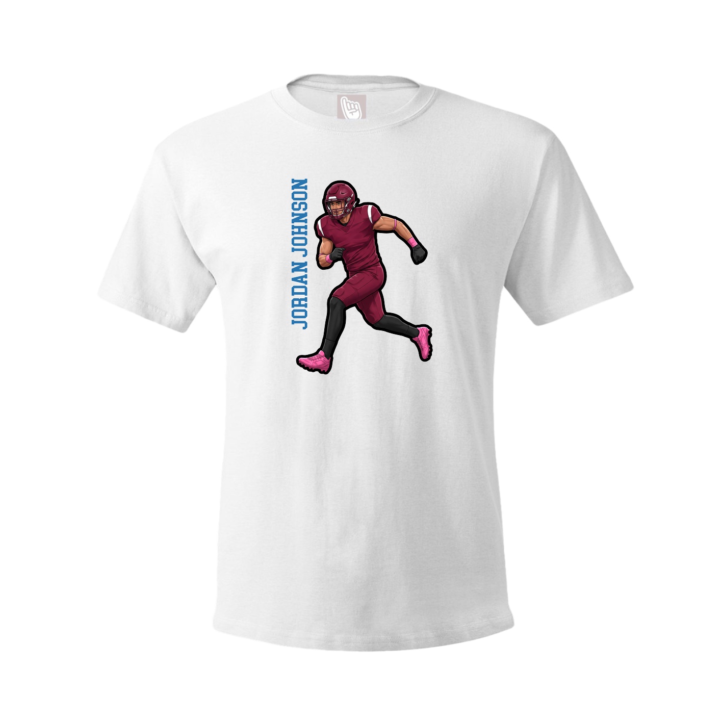 Youth Tee — Name Vertical in White