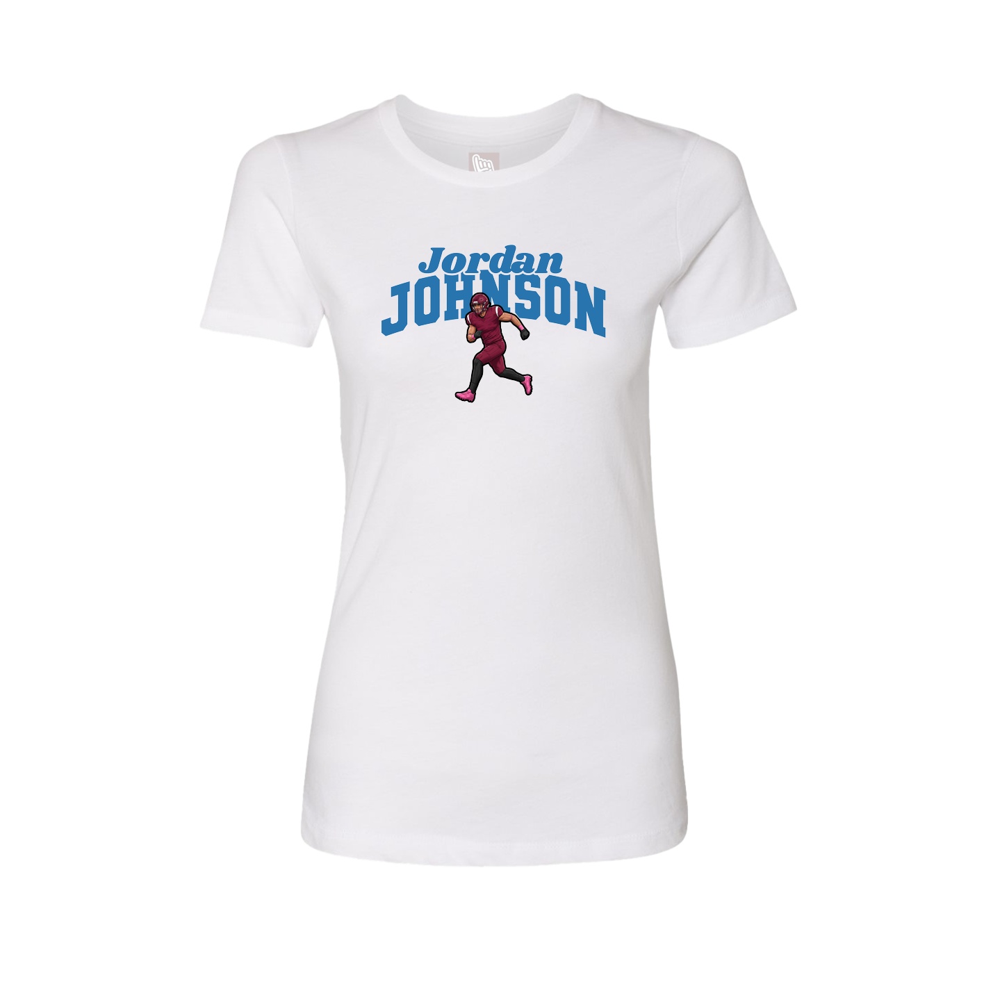 Fitted Women's Tee — Signature Arch in White