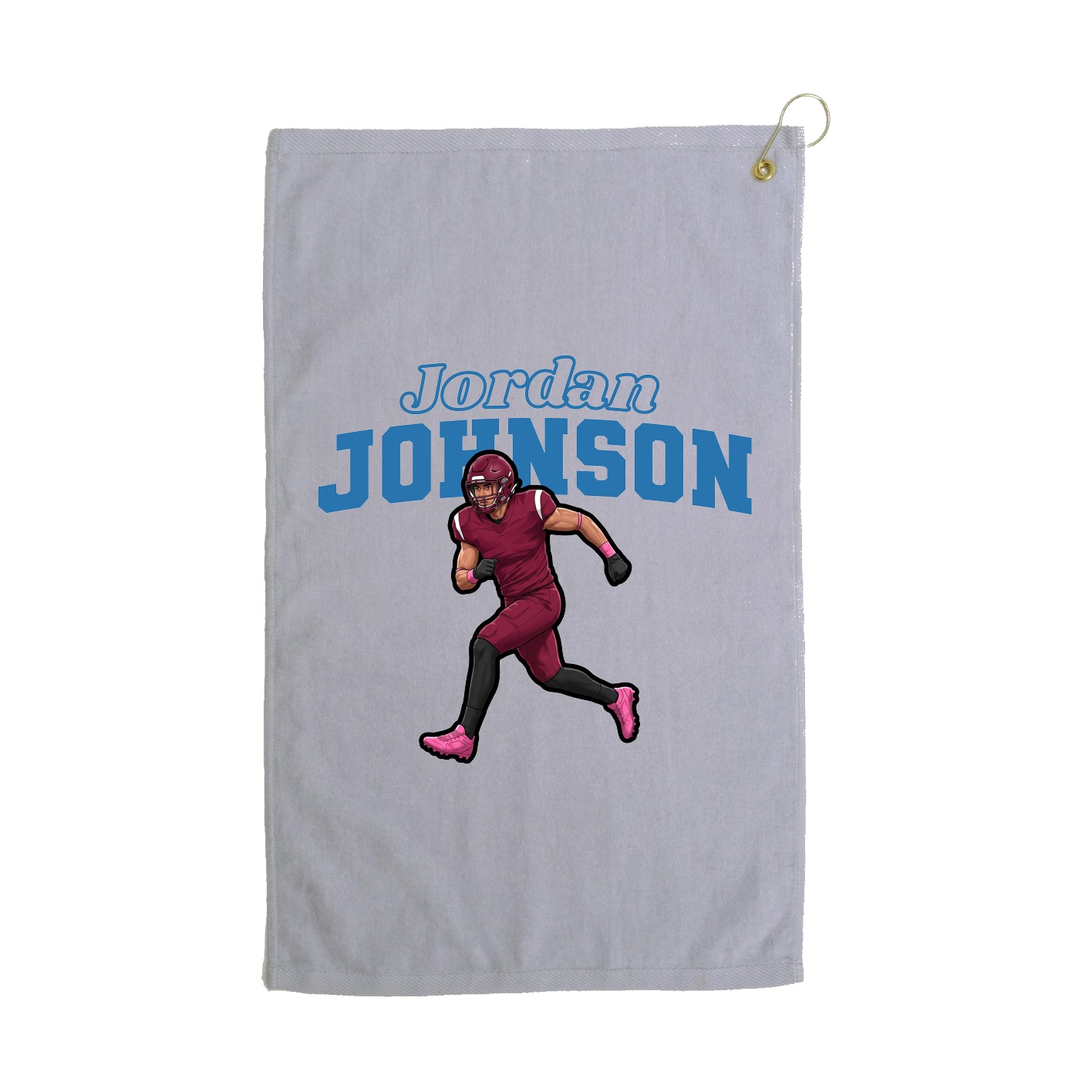 Golf Towel — Name Arch in Grey