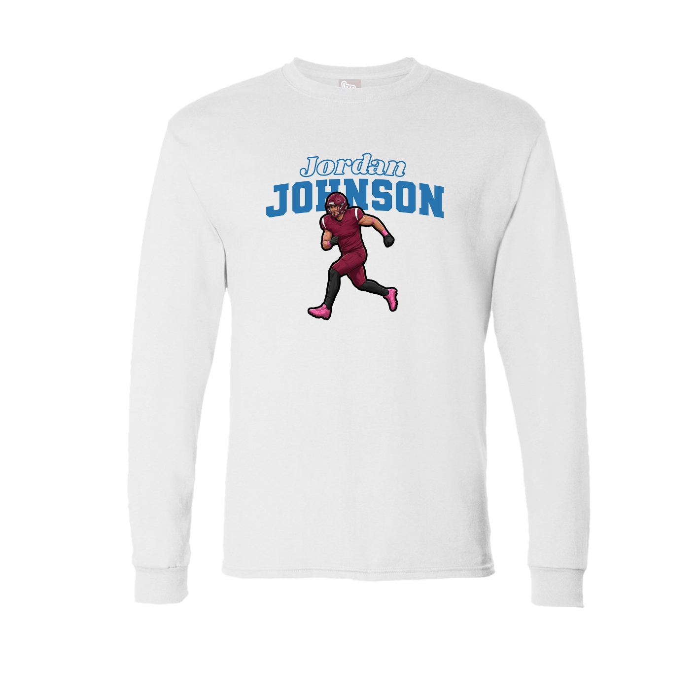 Long Sleeve Tee — Name Arch in White